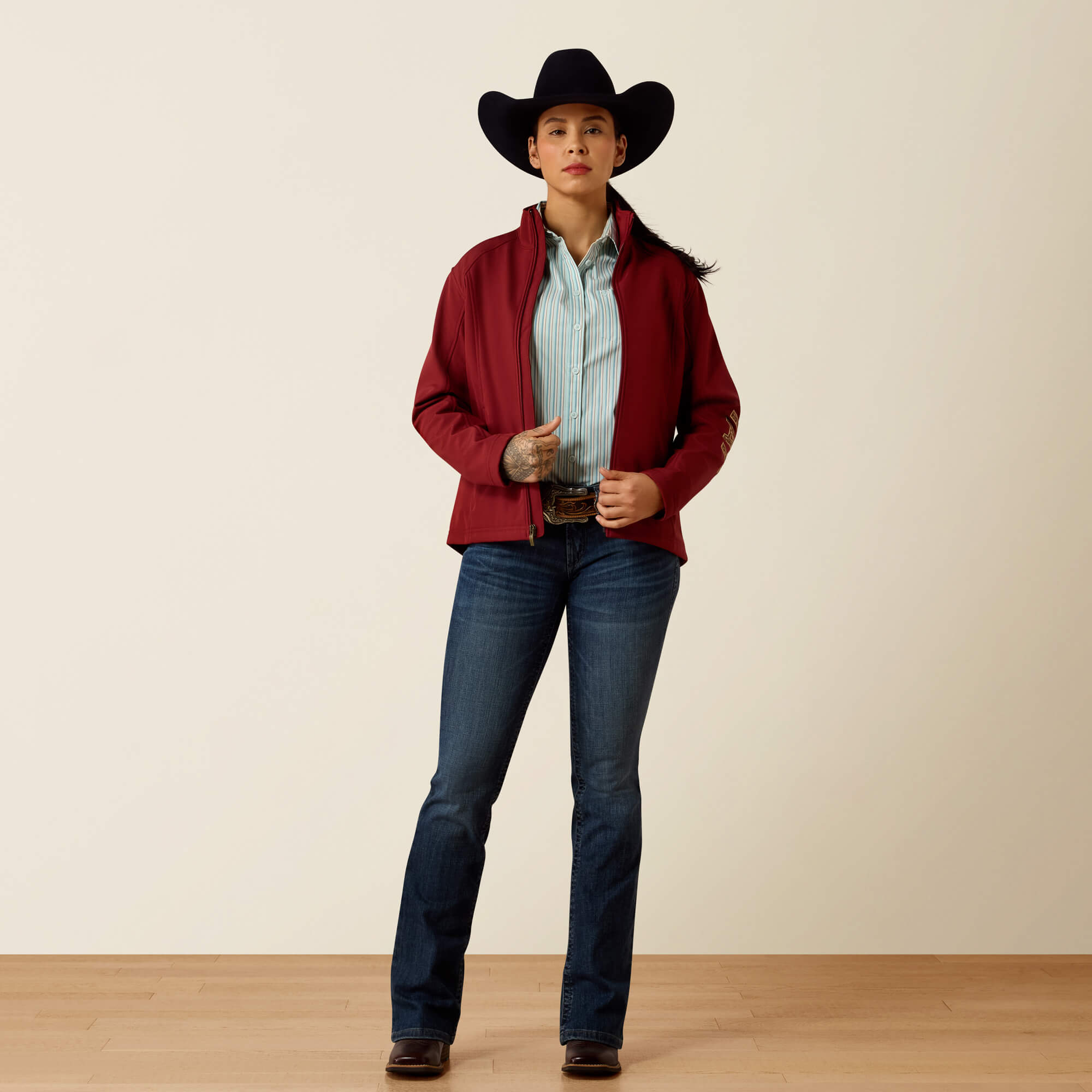 Ariat Logo Softshell Jacket Full - SYRAH