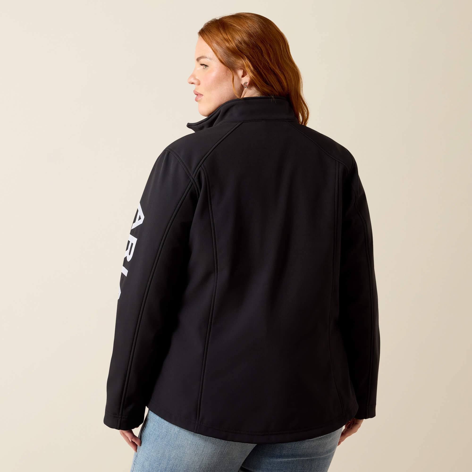 Ariat Logo Softshell Jacket Back Plus - BLACK|WHITE