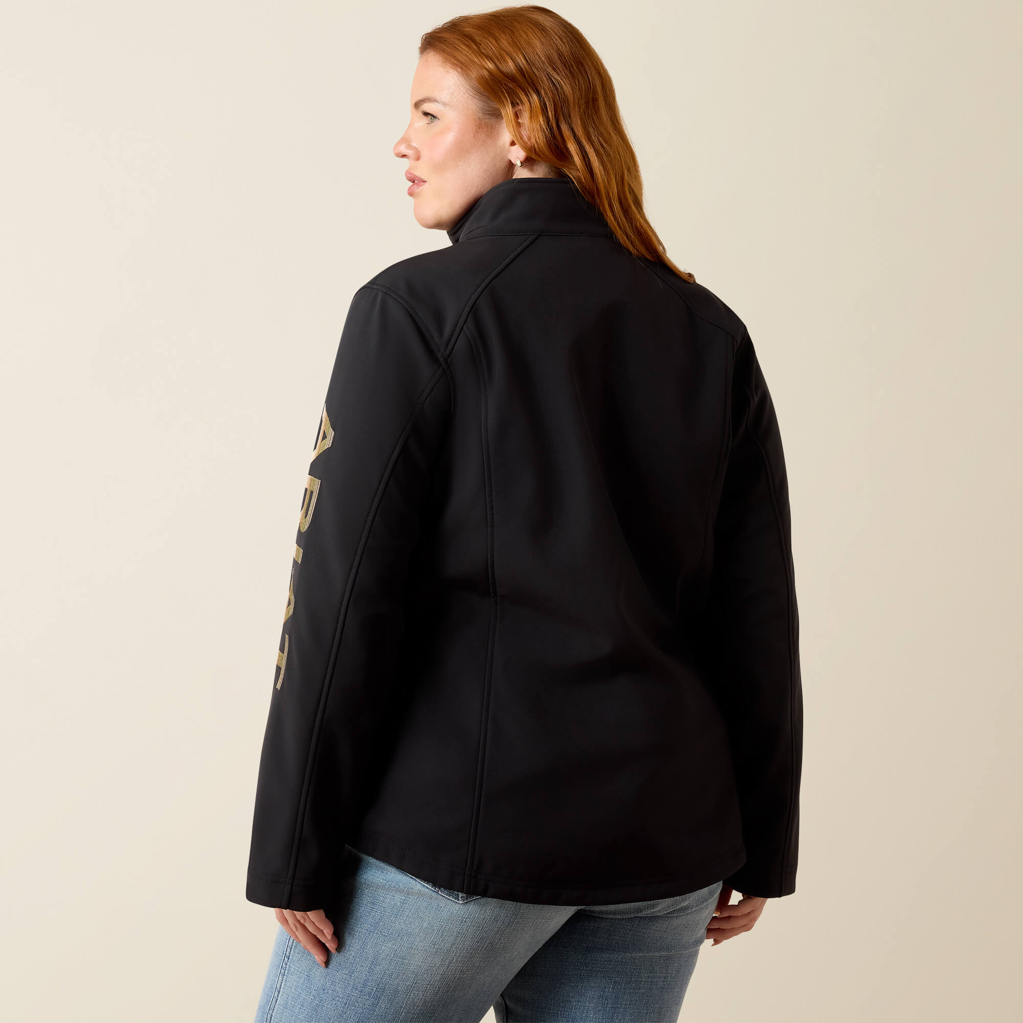 Ariat Logo Softshell Jacket Back Plus - BLACK|STONEWALL