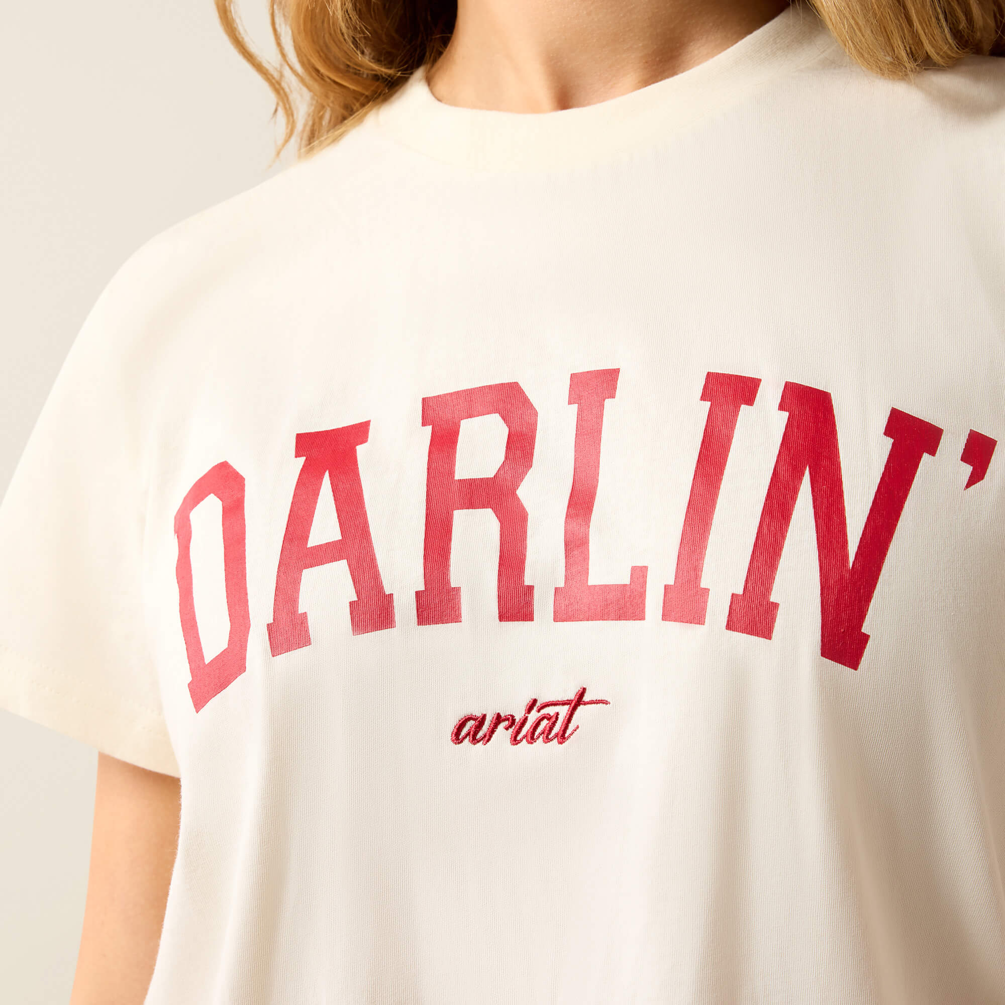 Collegiate Darlin T-Shirt 02 - CREAM|CRIMSON