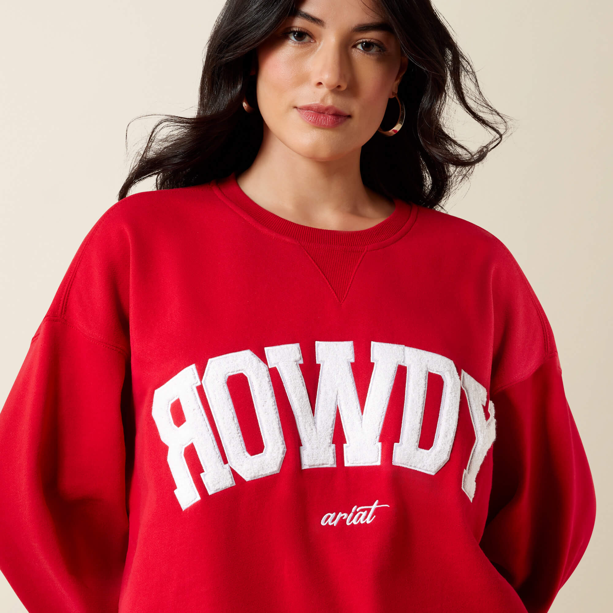 Collegiate Oversize Sweatshirt 01 - CRIMSON|WHITE