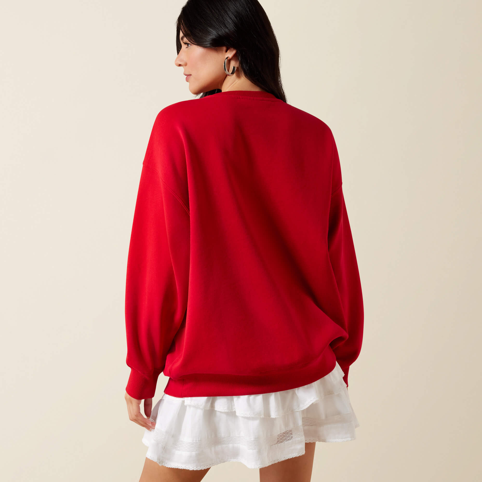 Collegiate Oversize Sweatshirt Back - CRIMSON|WHITE