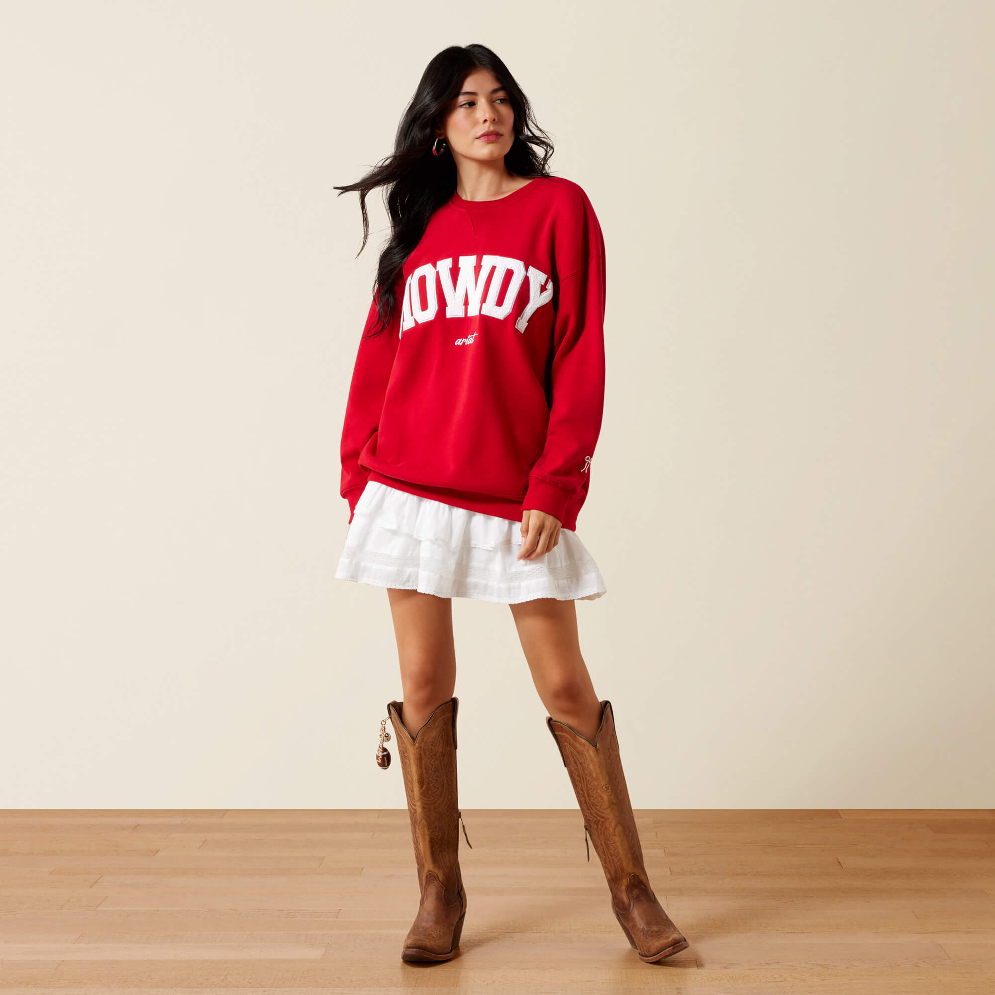 Collegiate Oversize Sweatshirt Full - CRIMSON|WHITE
