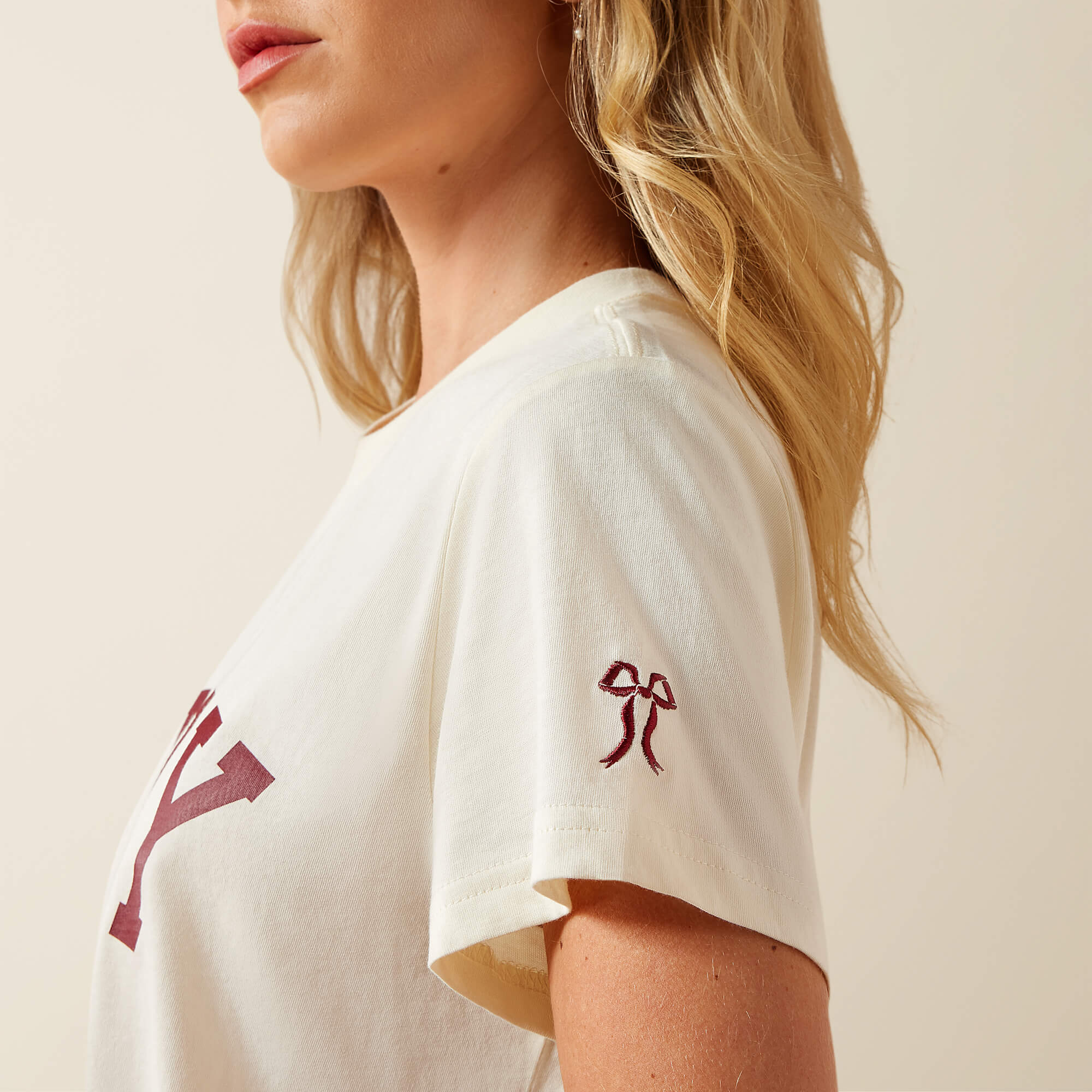Collegiate Howdy T-Shirt 01 - CREAM|MAROON