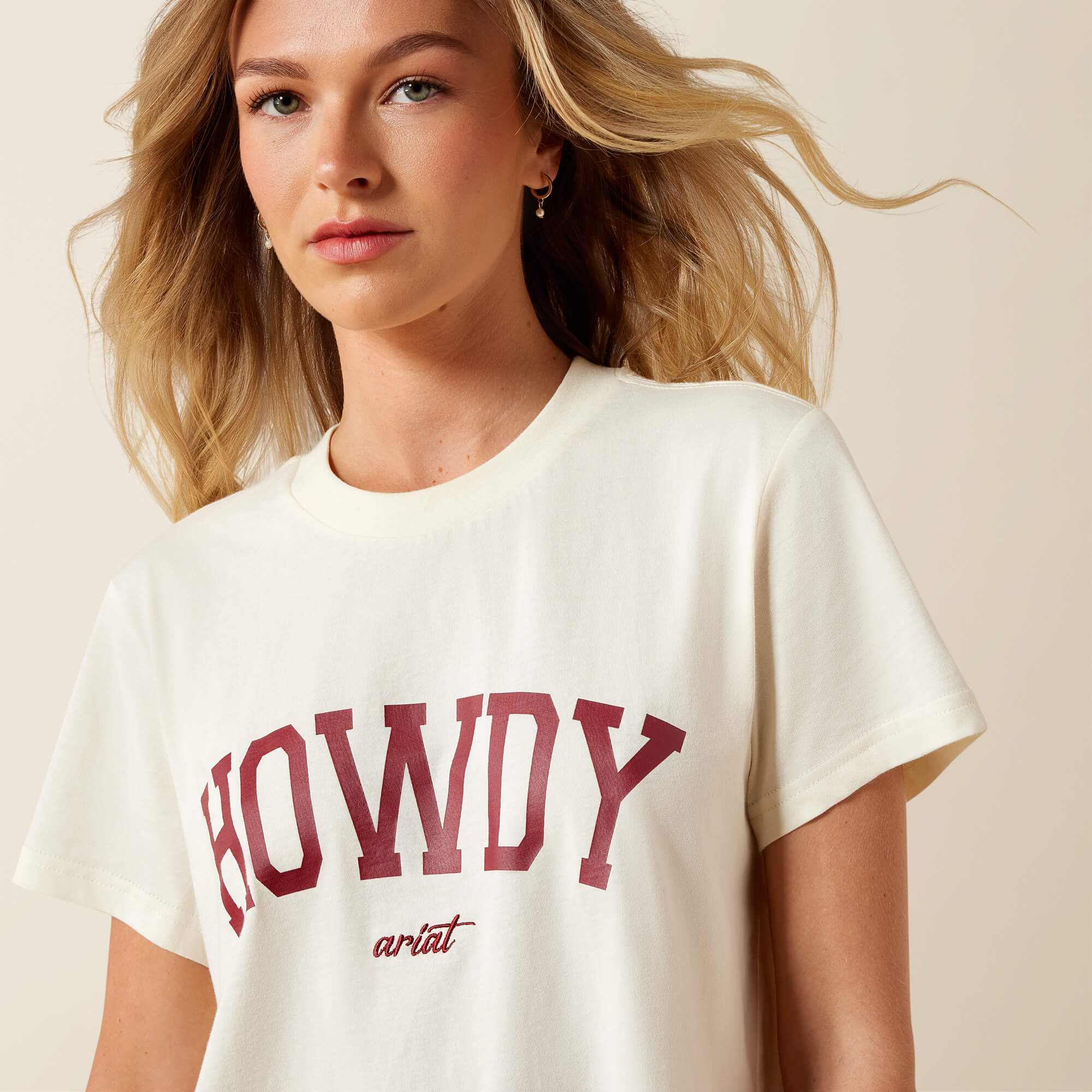 Collegiate Howdy T-Shirt 02 - CREAM|MAROON