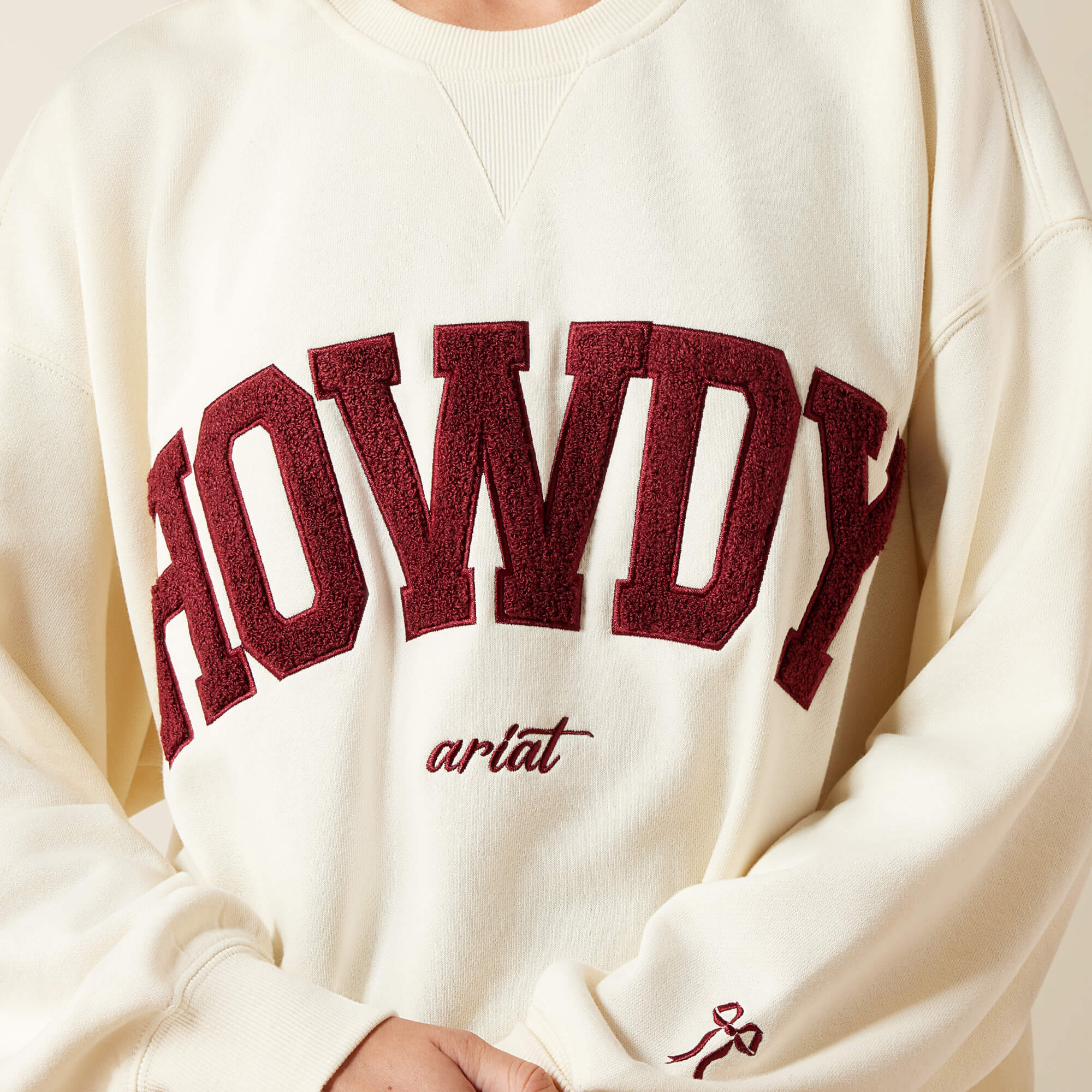 Collegiate Oversize Sweatshirt 01 - CREAM|MAROON