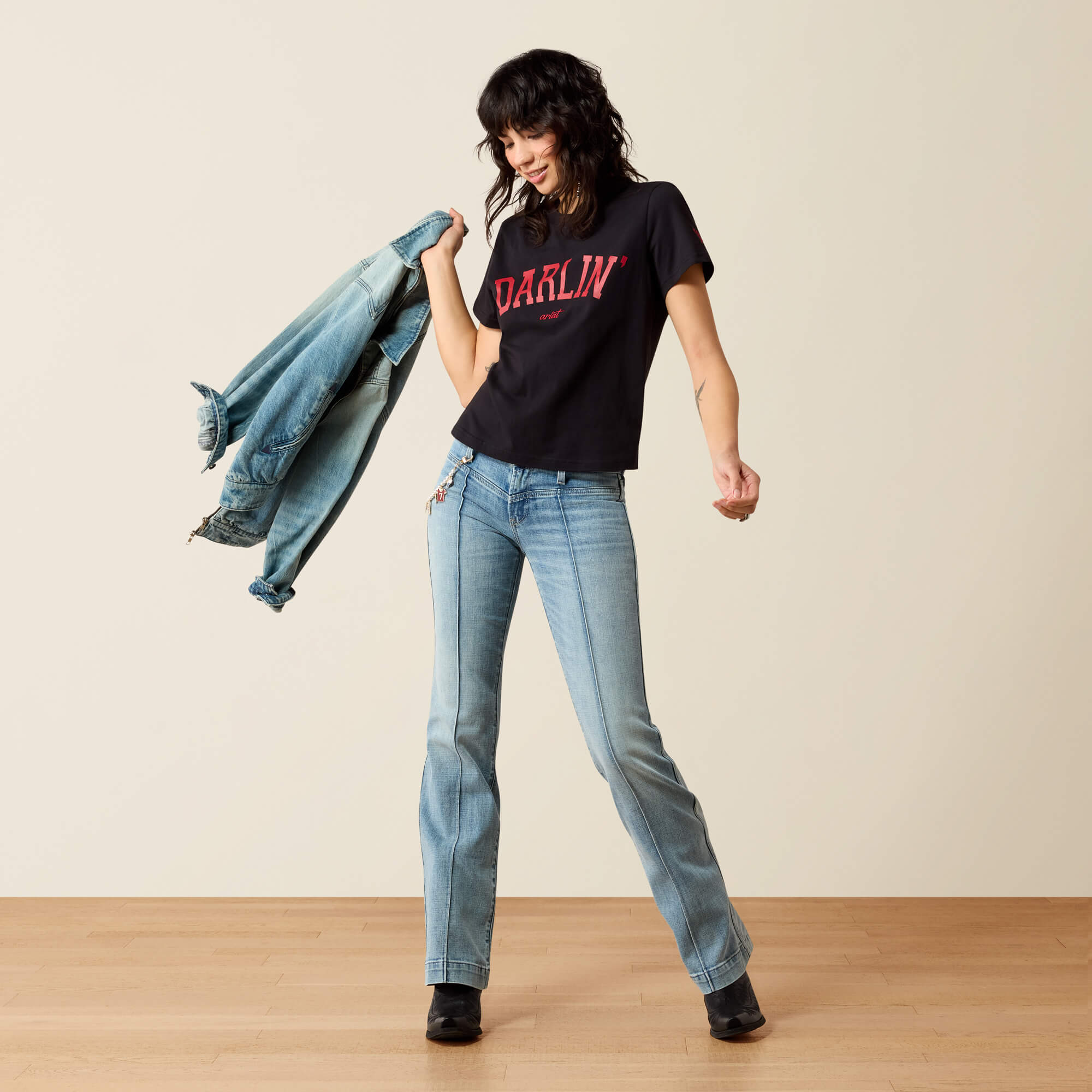 Collegiate Darlin T-Shirt Full - BLACK|GARNET