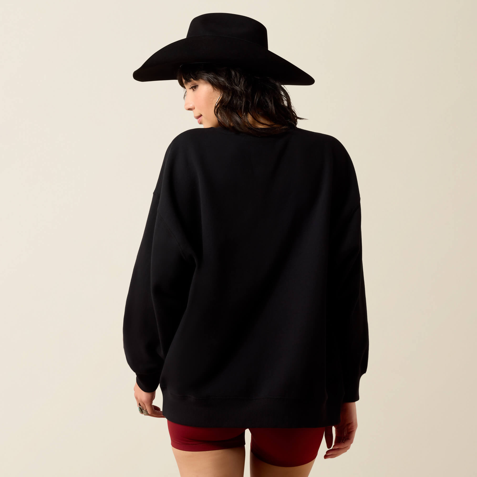 Collegiate Oversize Sweatshirt Back - BLACK|GARNET