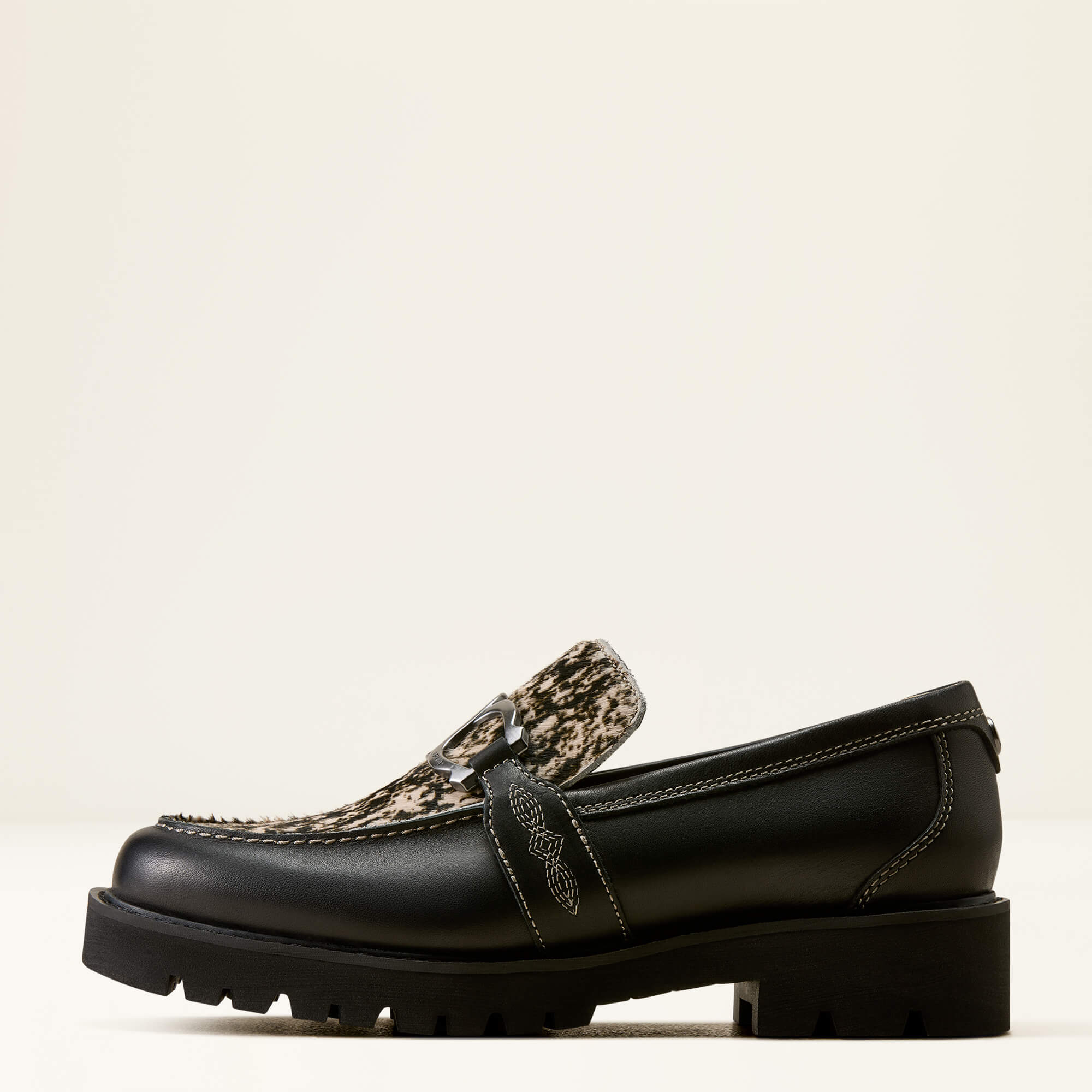 Stratford Loafer Bit Side - BLACK|BRINDLE HAIR ON
