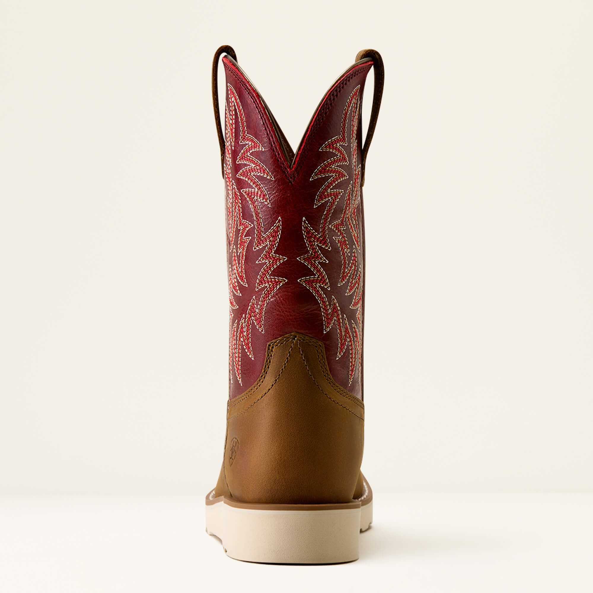 Southlite Narrow Cutter Toe Western Boot Heel - DISTRESSED BROWN|CHERRY RED
