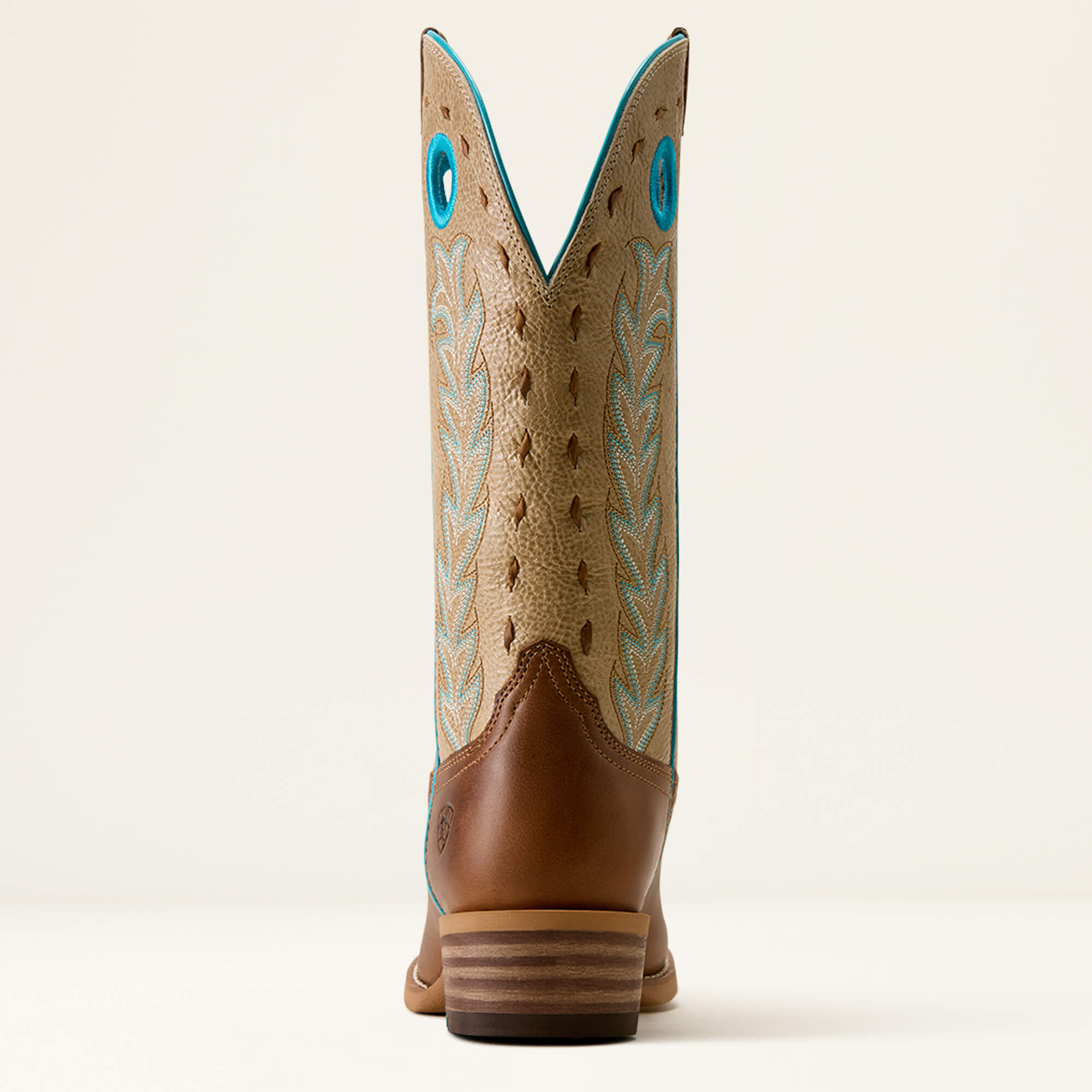 Lucera Narrow Cutter Toe Western Boot Heel - WHEAT BROWN|SOFT PARCHMENT