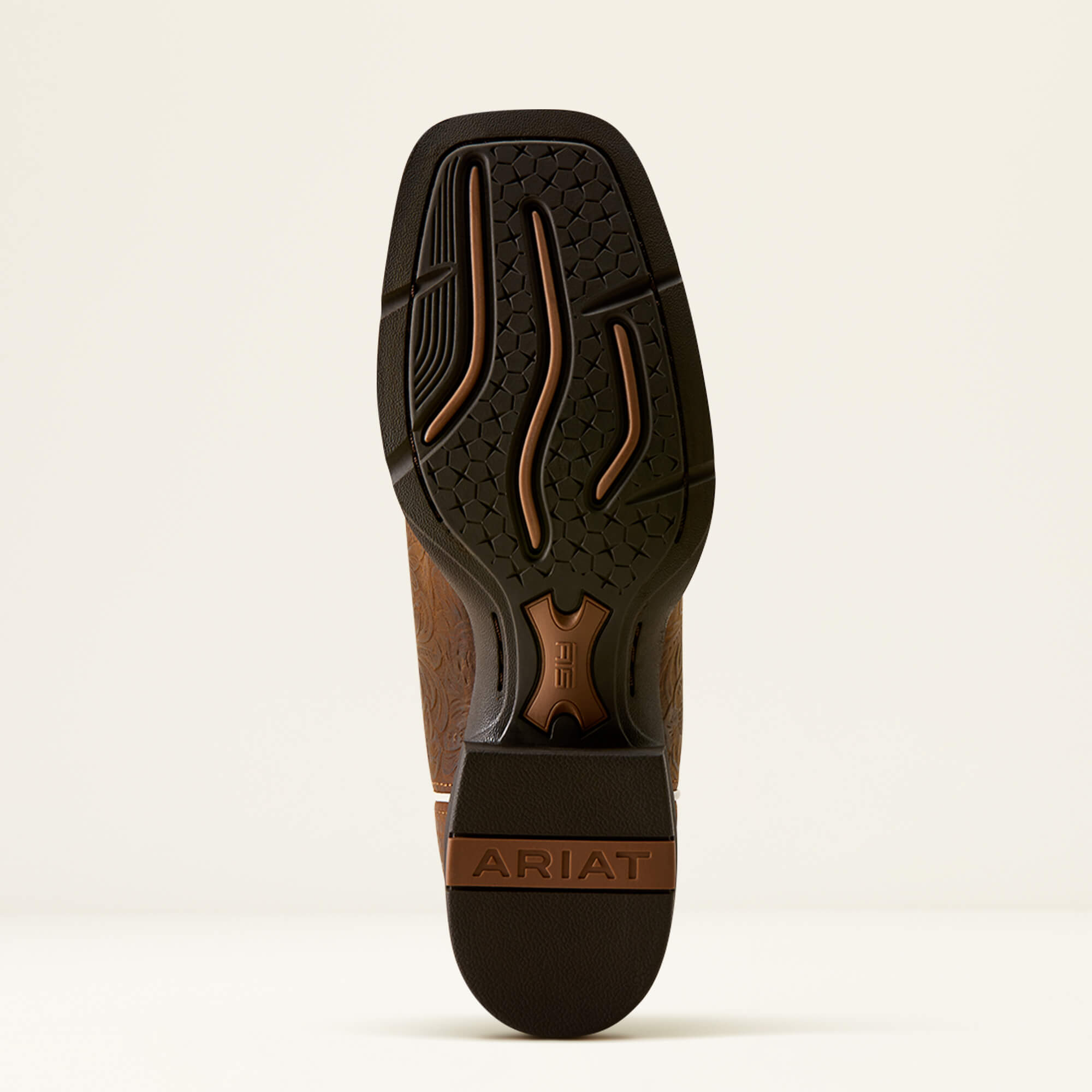 Round Up Cantina Wide Square Toe Western Boot Sole - CHESTNUT SOUTHWEST EMBOSS|PAINTED WATERCOLOR