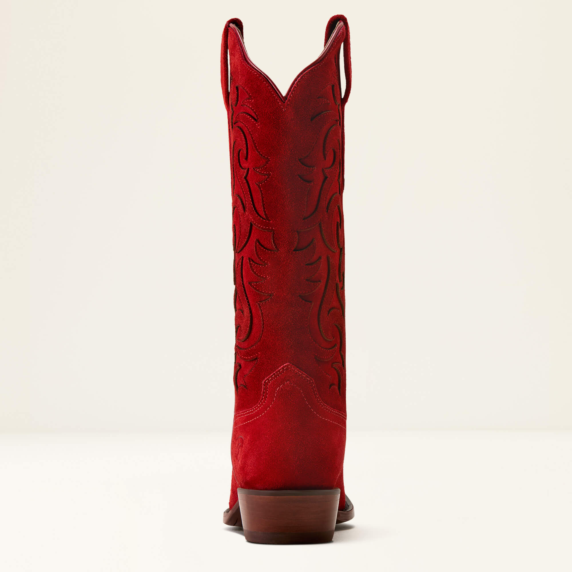 Vallie X Toe Western Boot Heel - CHERRY SUEDE