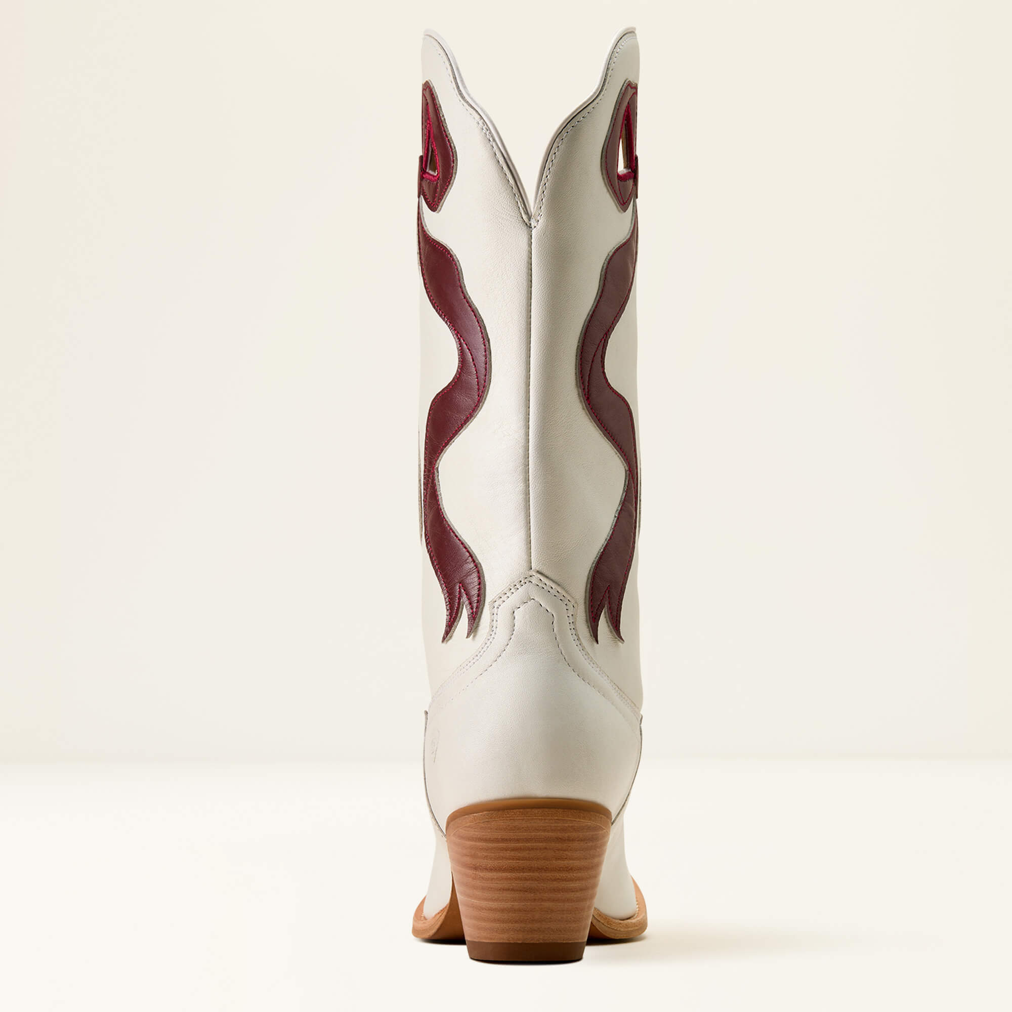 Beaux J Toe Western Boot Heel - IVORY PEARL|MAROON