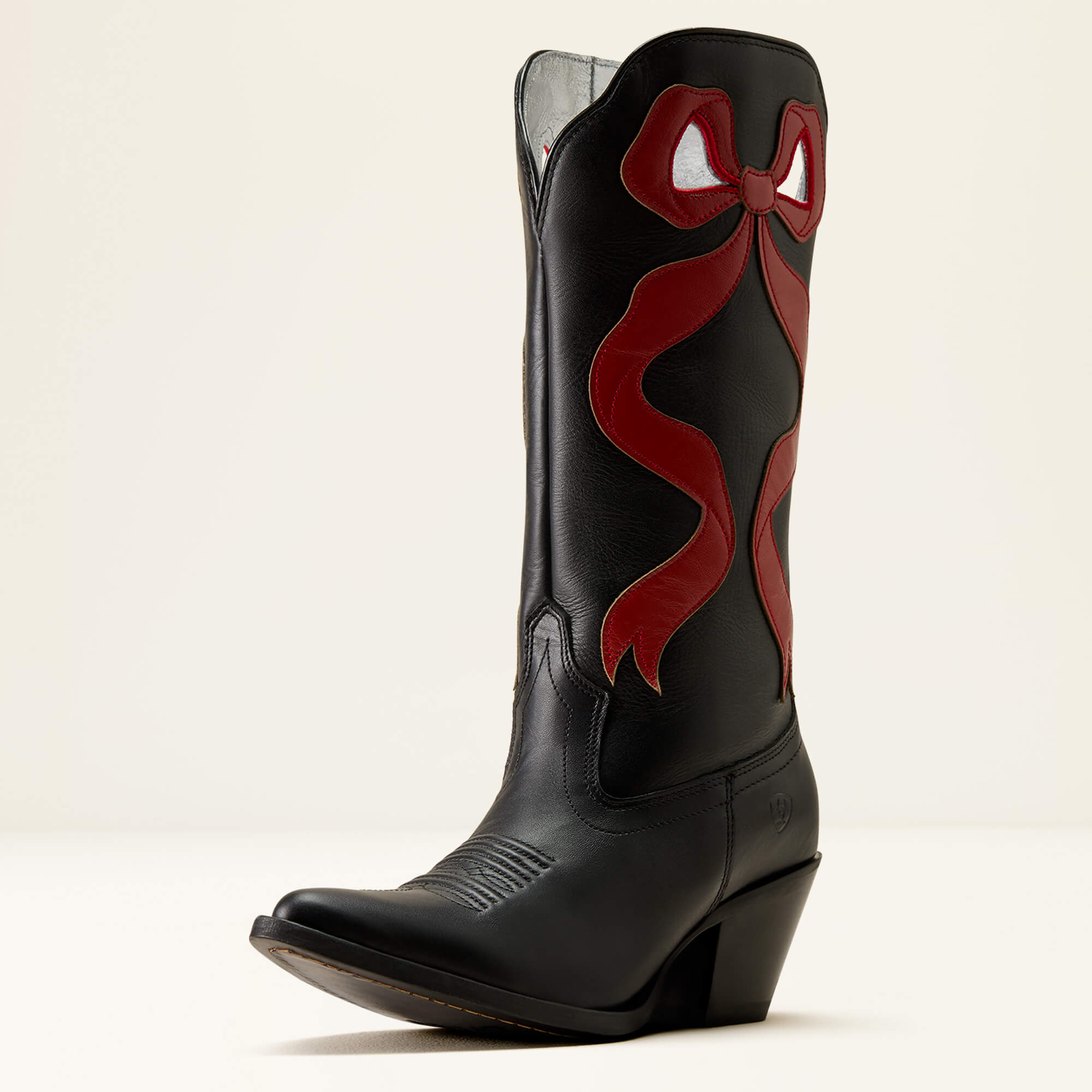 Beaux J Toe Western Boot 3-4 Front - INKWELL BLACK|GARNET RED