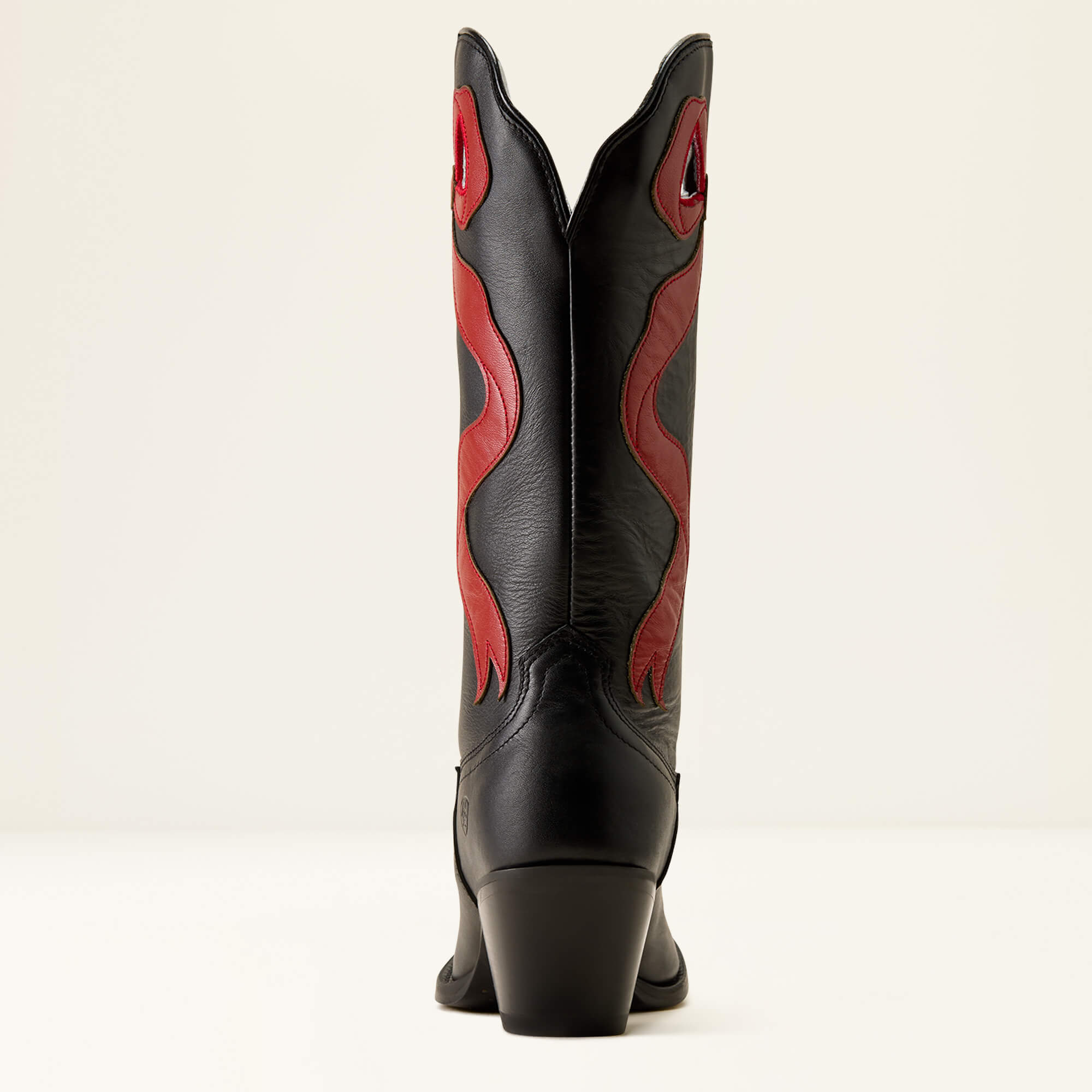 Beaux J Toe Western Boot Heel - INKWELL BLACK|GARNET RED