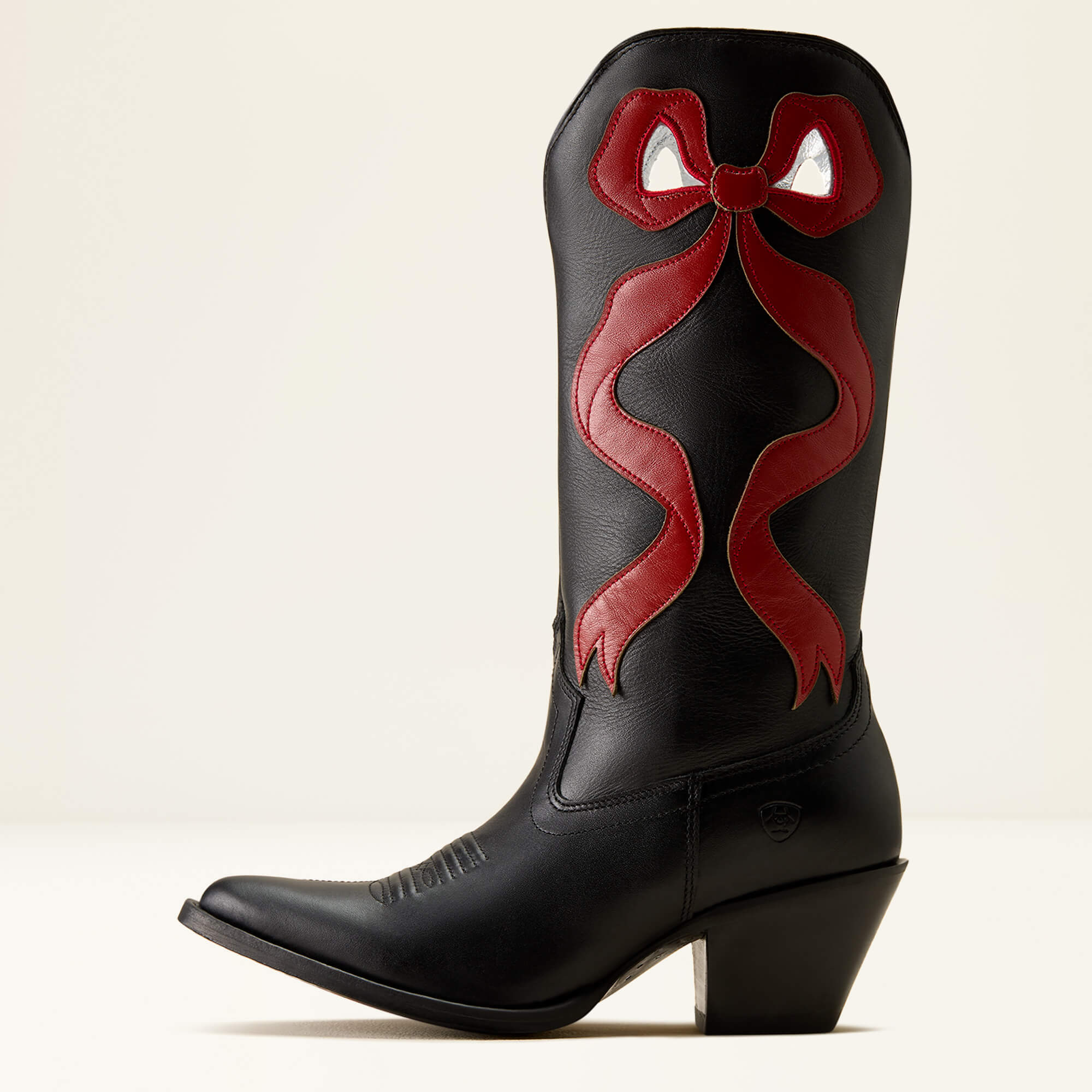 Beaux J Toe Western Boot Side - INKWELL BLACK|GARNET RED