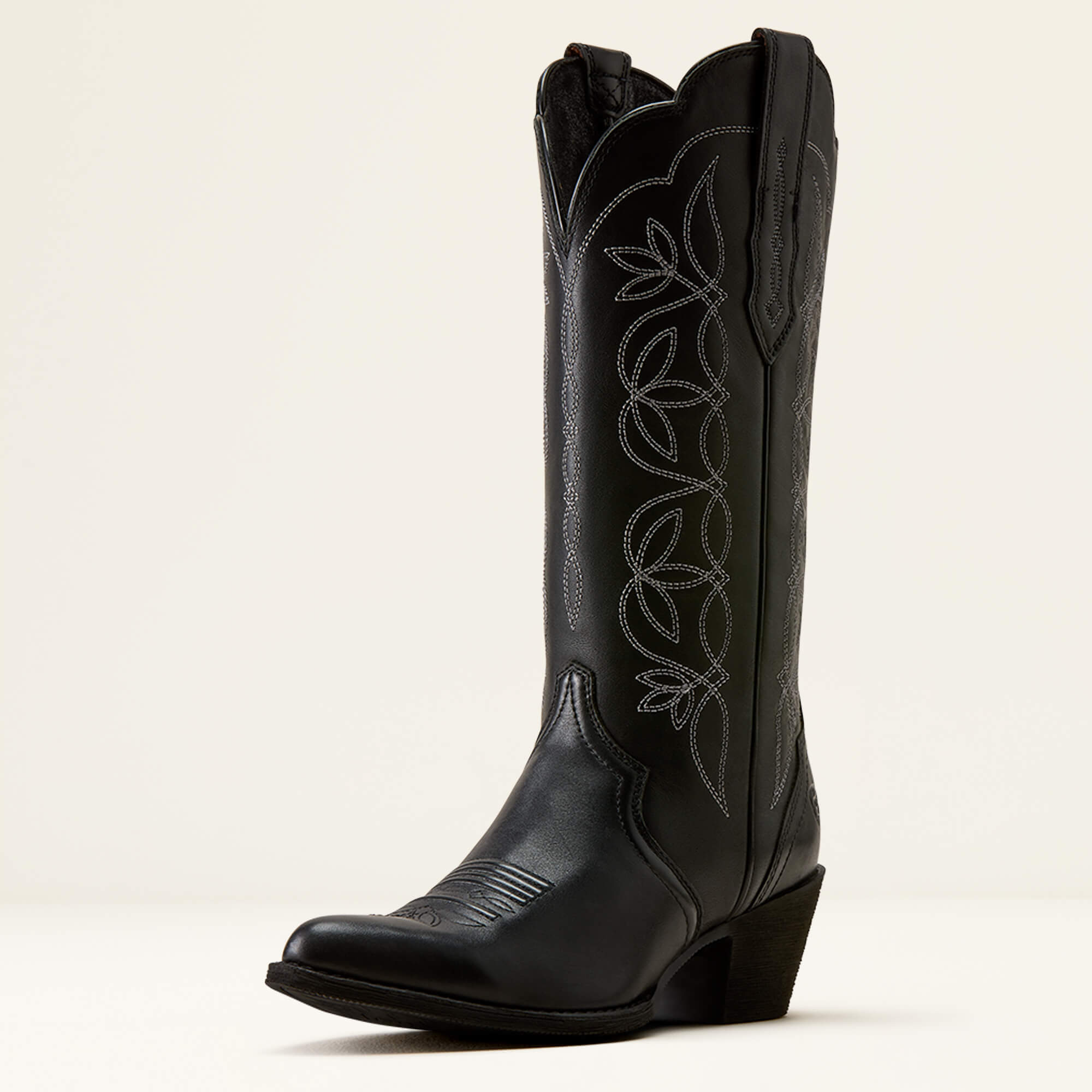 Heritage Blossom J Toe Western Boot 3-4 Front - SUPPLE BLACK