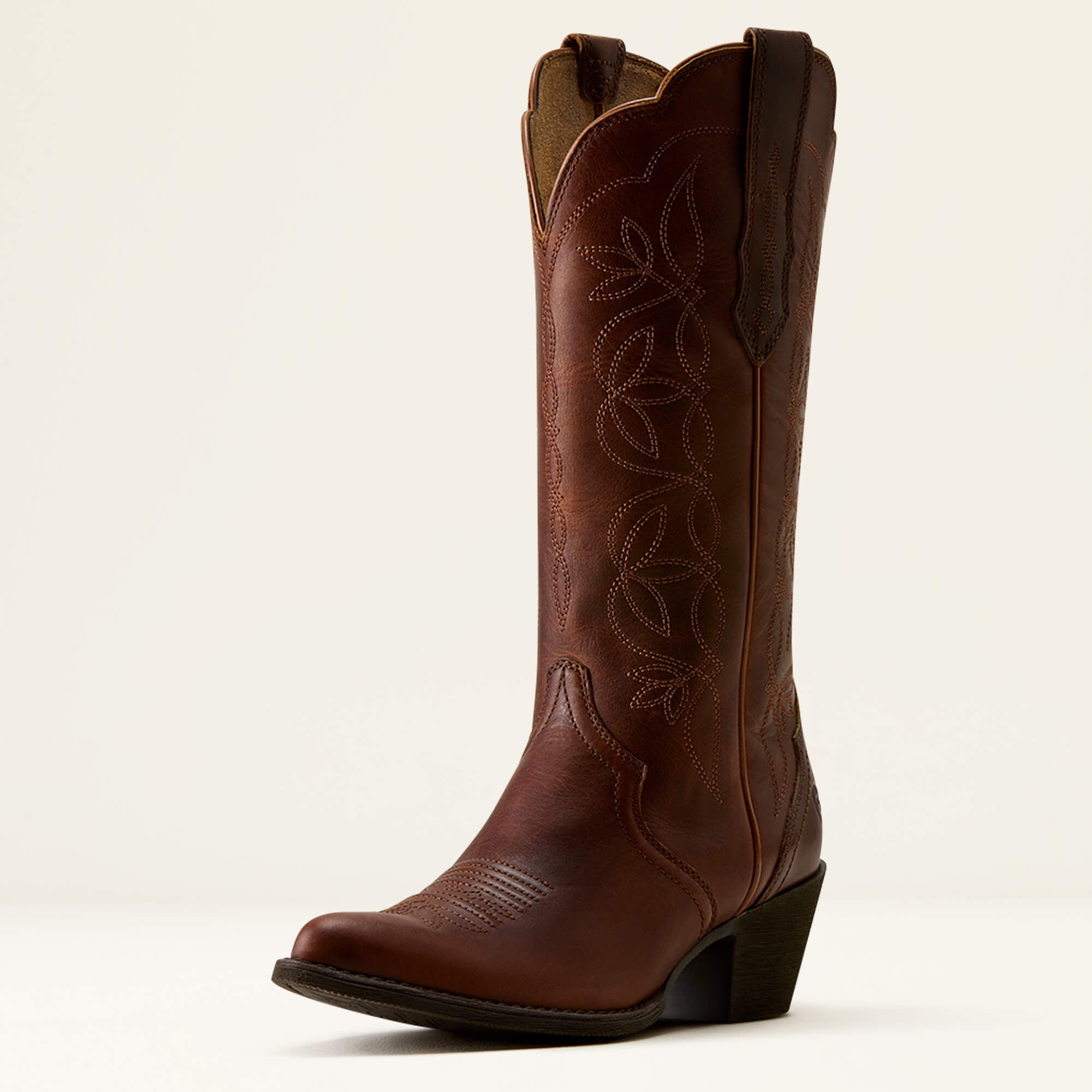 Heritage Blossom J Toe Western Boot 3-4 Front - VINTAGE CARAMEL
