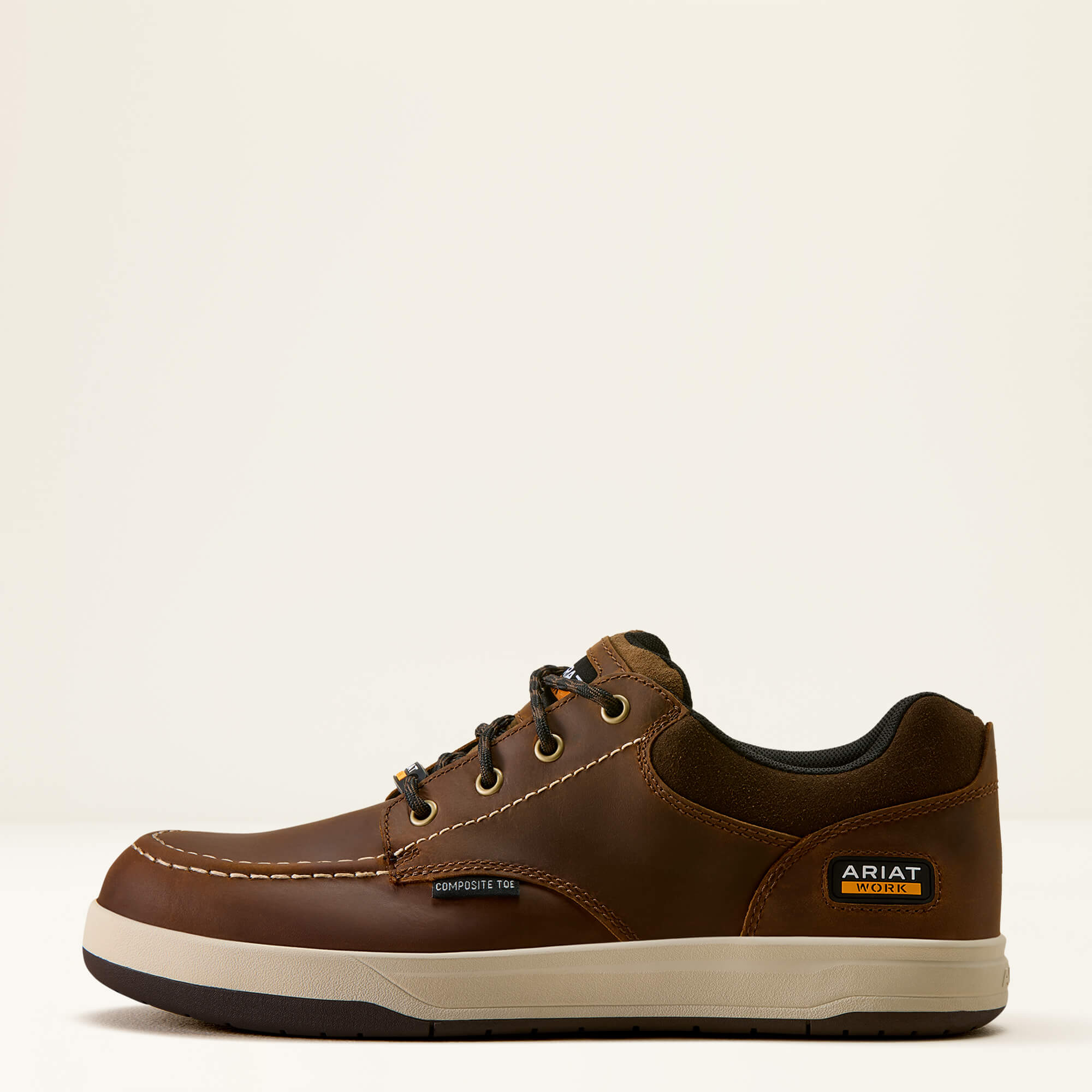 Outmatch Composite Toe Work Shoe Side - DISTRESSED BROWN
