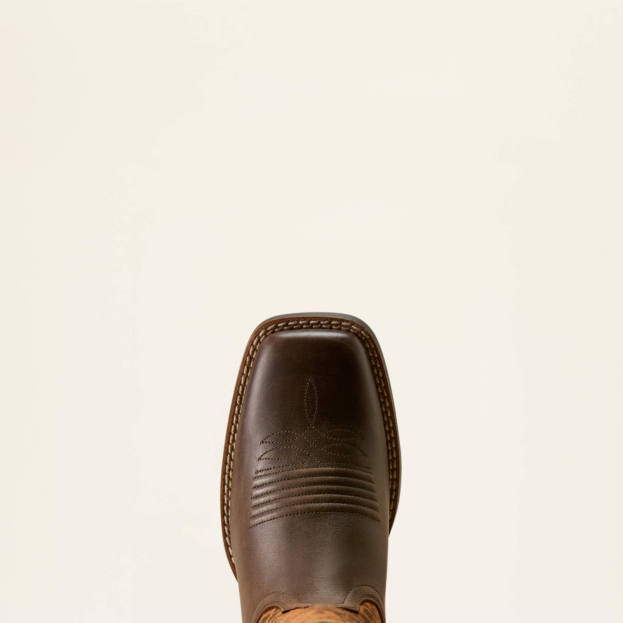 Round Up Ryder Wide Square Toe Western Boot Toe - DARK CACAO|DISTRESSED LEOPARD