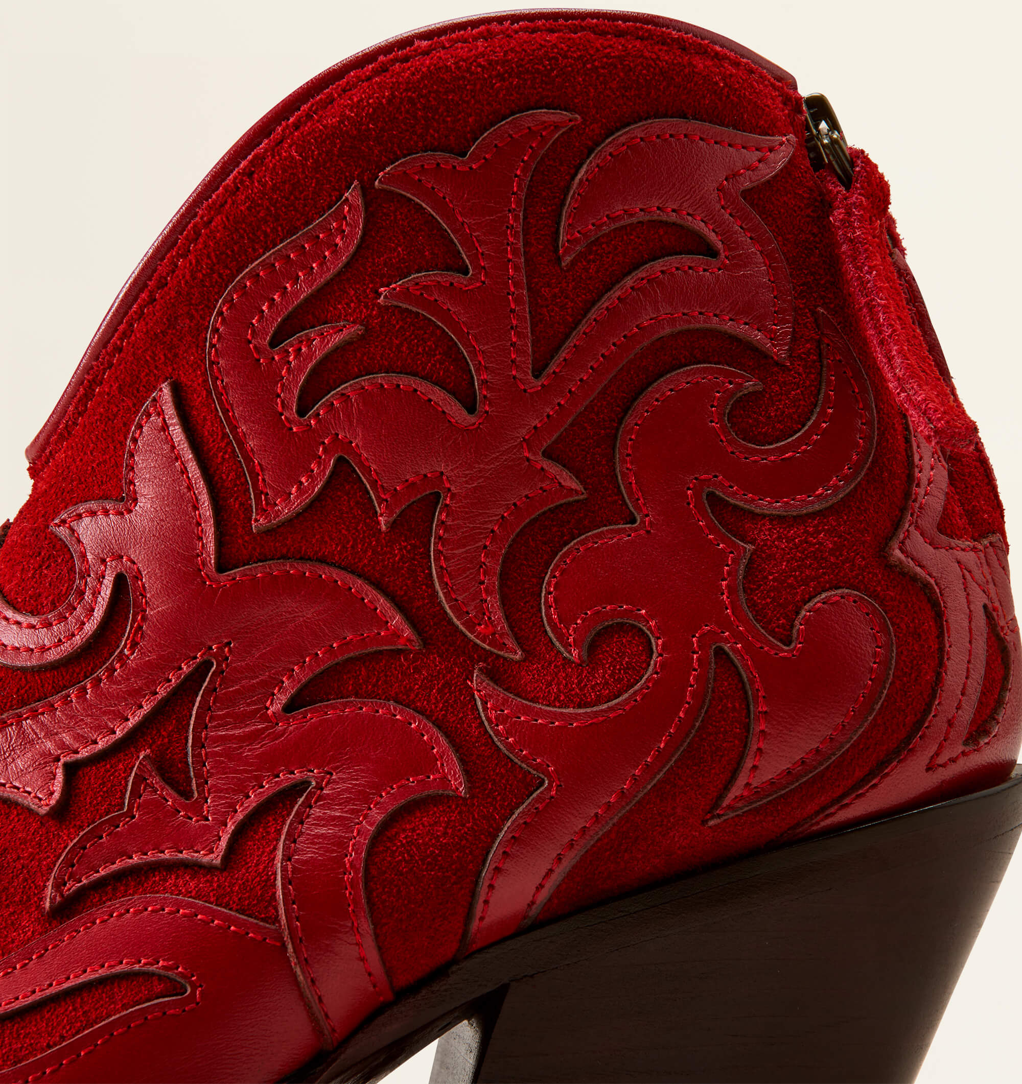Roux X Toe Western Boot 01 - CHERRY SUEDE|CHERRY HEAT