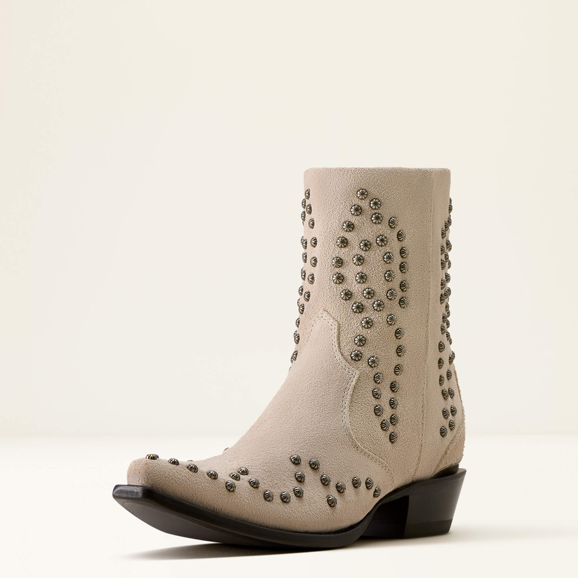 Siren X Toe Western Boot 3-4 Front - CLOUD WHITE SUEDE