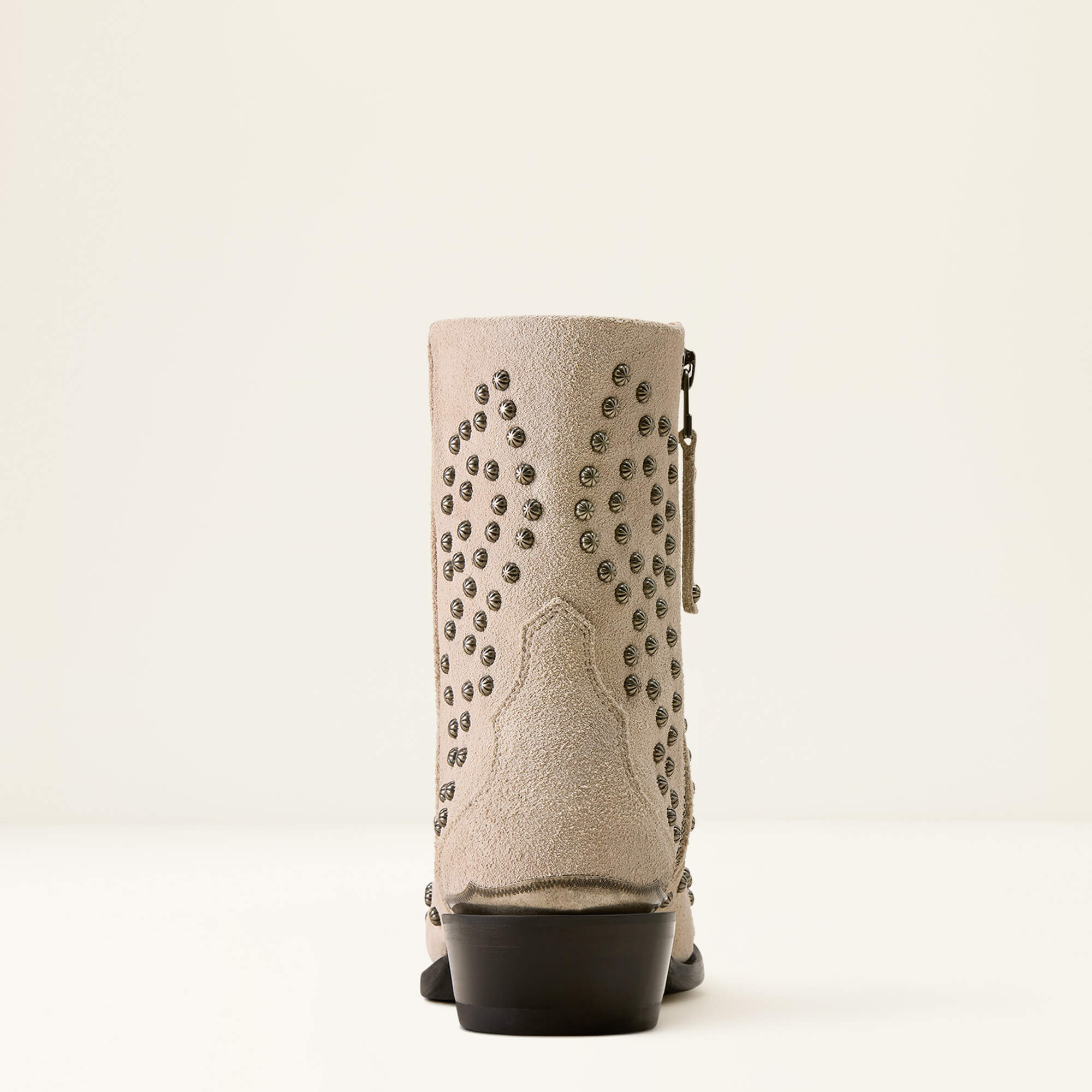 Siren X Toe Western Boot Heel - CLOUD WHITE SUEDE