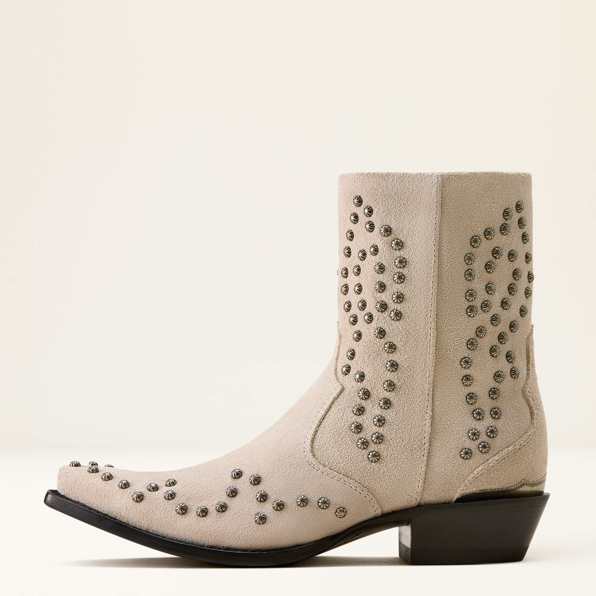 Siren X Toe Western Boot Side - CLOUD WHITE SUEDE