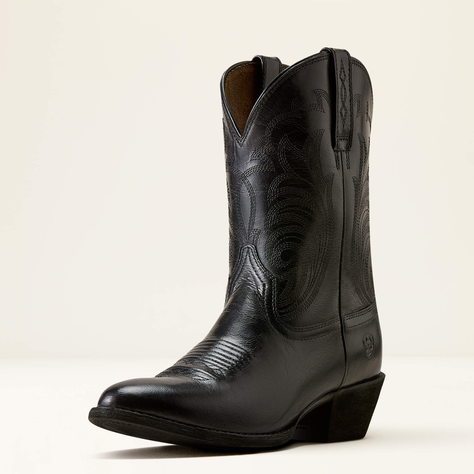 Heritage Noir R Toe Western Boot 3-4 Front - DRESSY BLACK