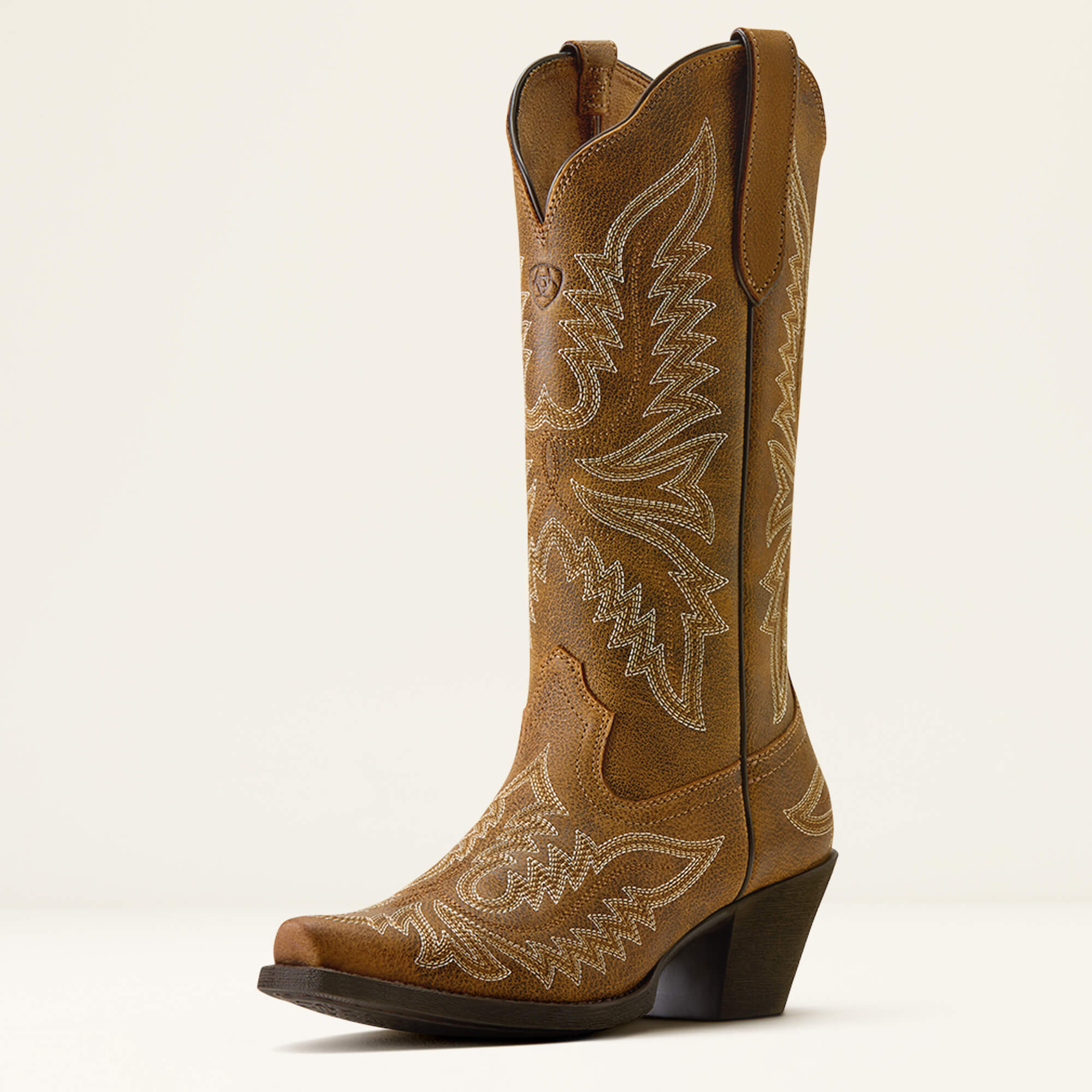 Round Up Collins D Toe Western Boot 3-4 Front - BROWN BOMBER