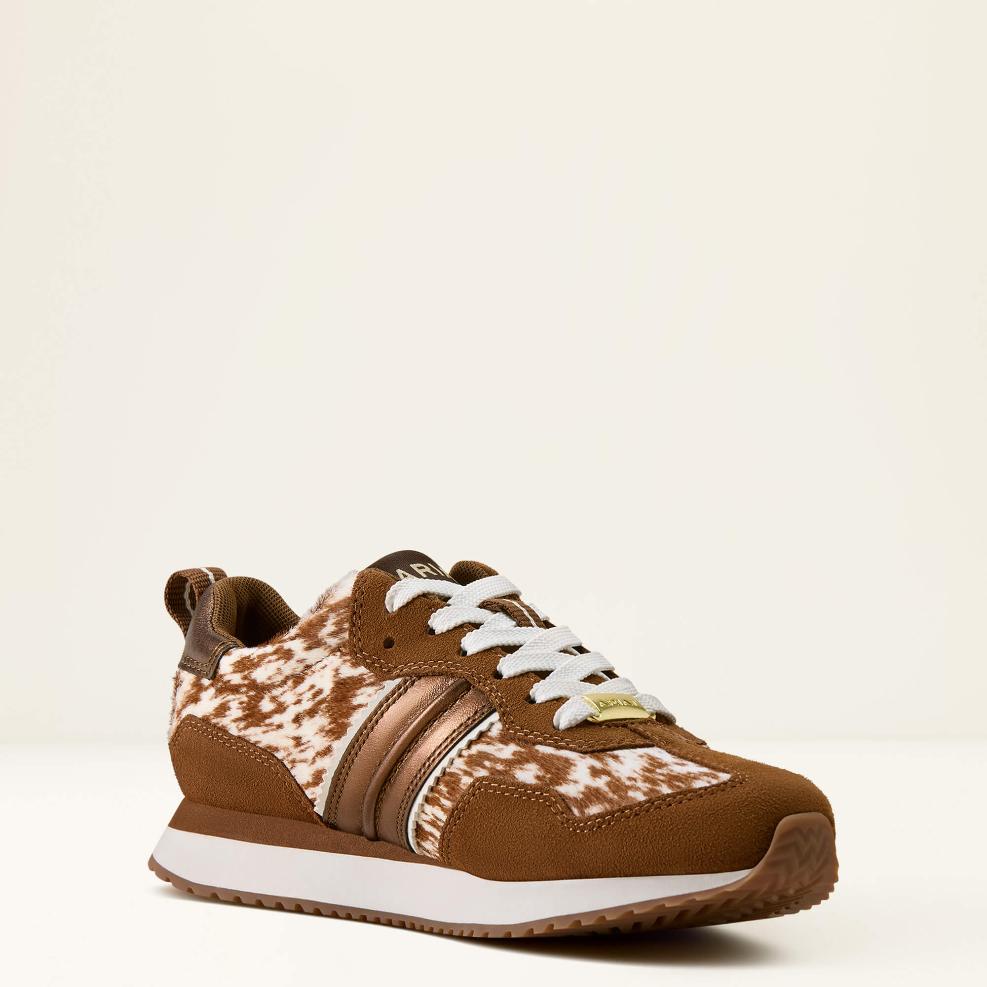 Ranch Runner Shoe Medial - CHESTNUT SUEDE|SPECKLED COW PRINT