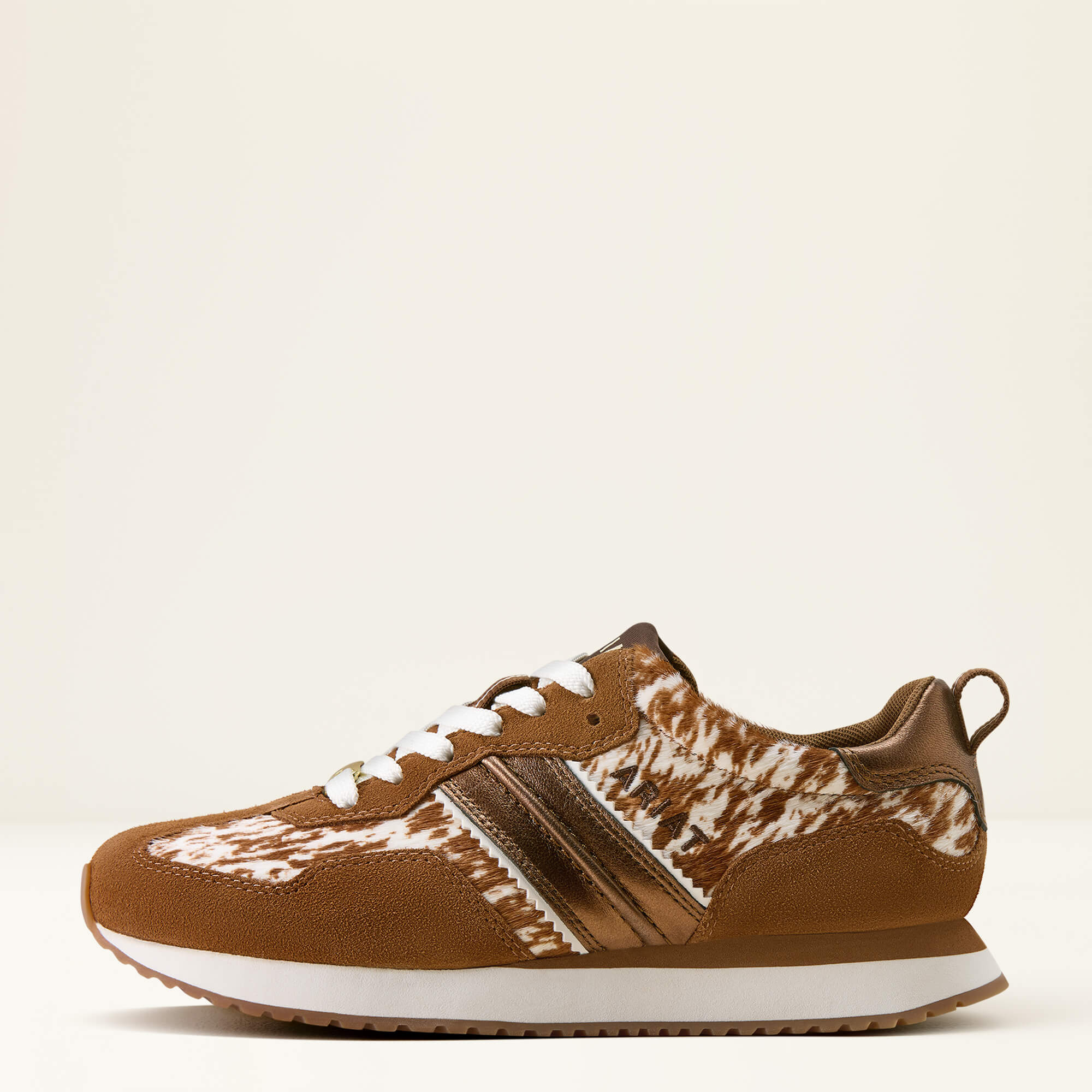 Ranch Runner Shoe Side - CHESTNUT SUEDE|SPECKLED COW PRINT