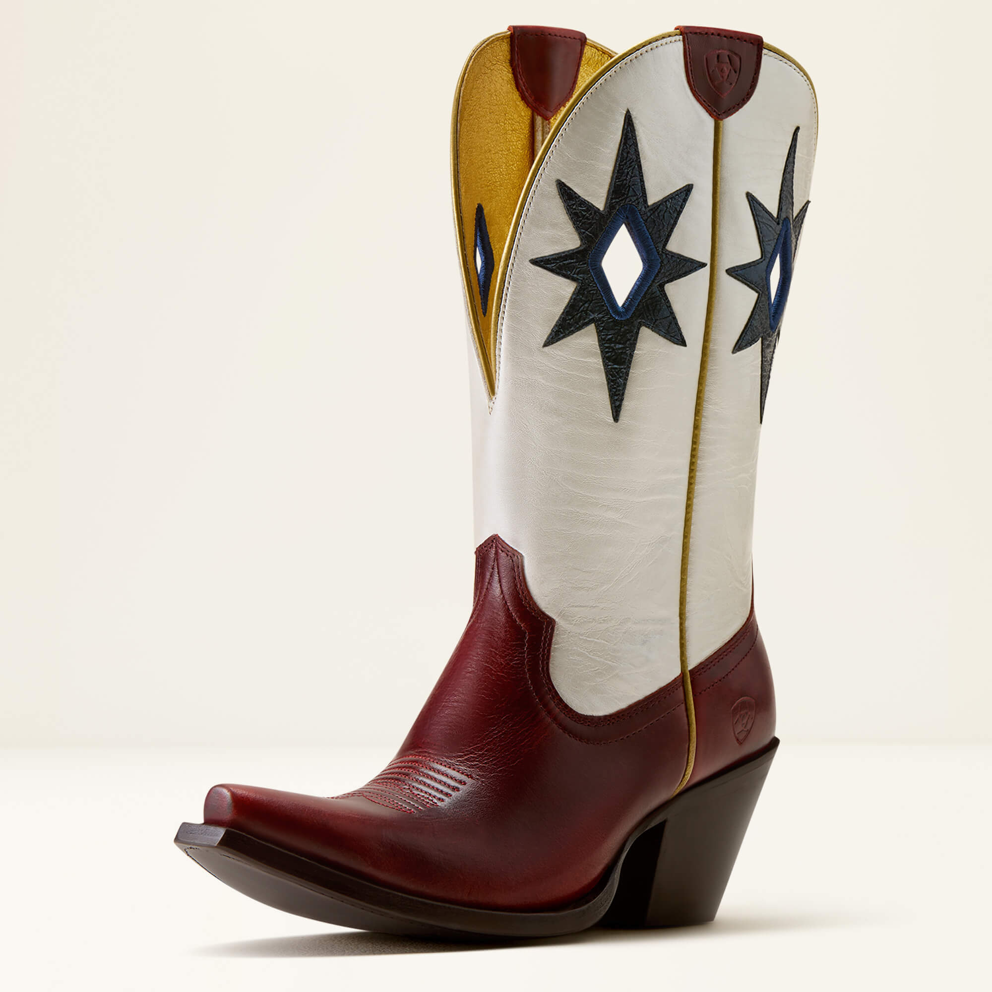 Starlight X Toe Western Boot 3-4 Front - RED ALERT|PEARLY WHITE
