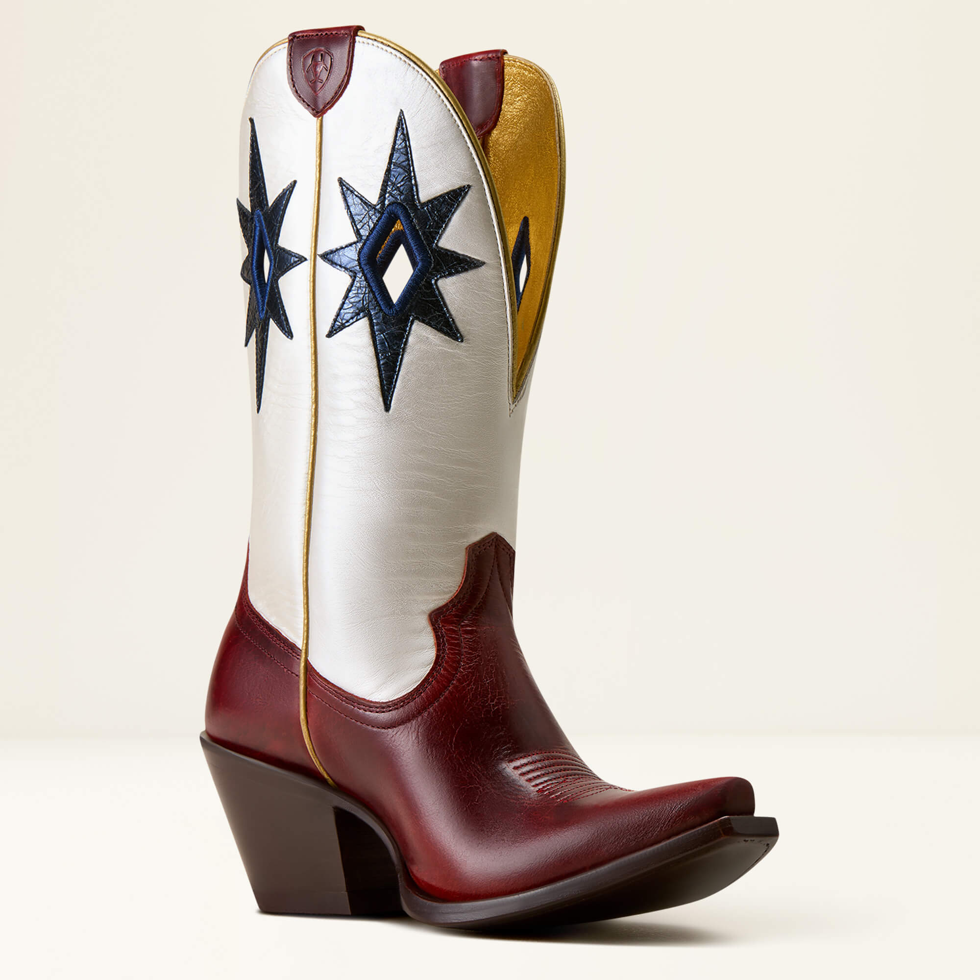 Starlight X Toe Western Boot Medial - RED ALERT|PEARLY WHITE