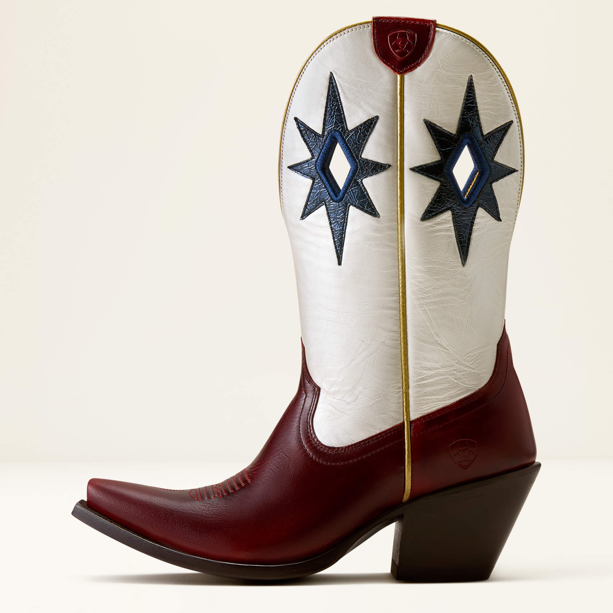 Starlight X Toe Western Boot Side - RED ALERT|PEARLY WHITE
