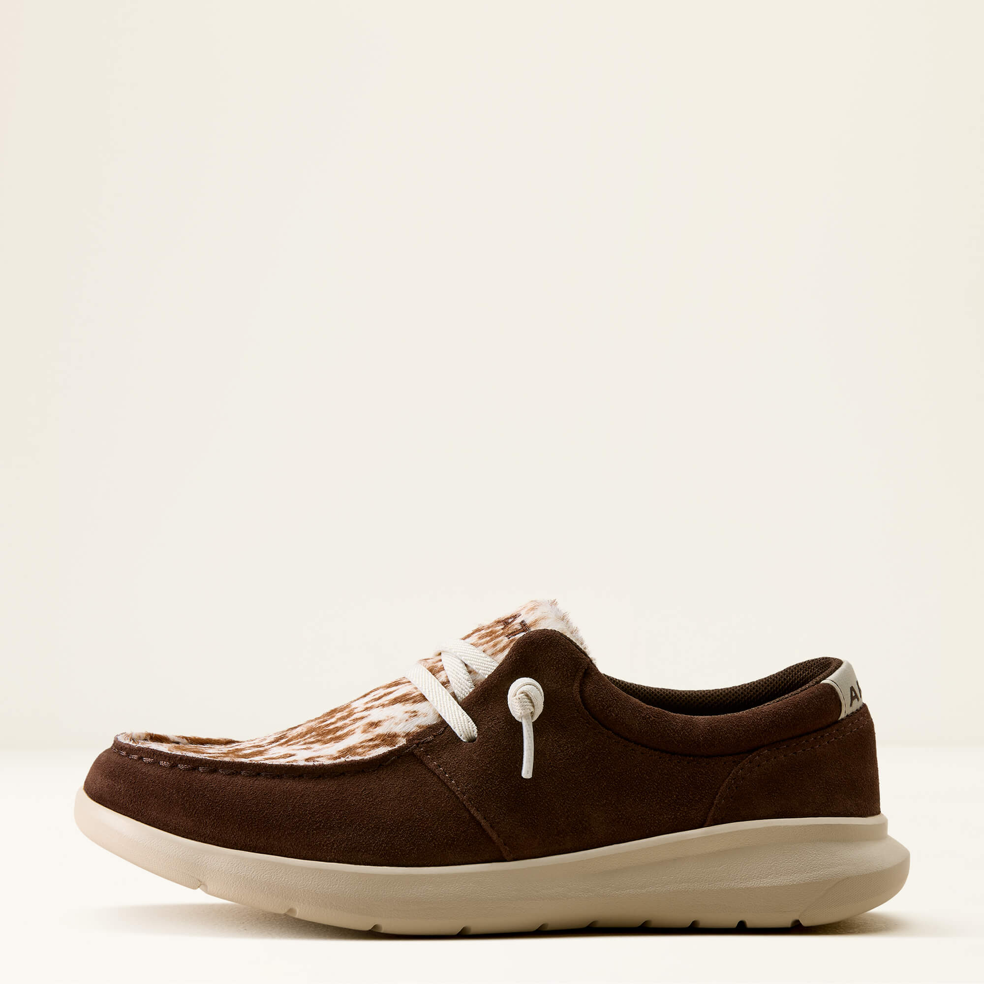 Hilo Shoe Side - COFFEE BEAN SUEDE|SPECKLED COW PRINT
