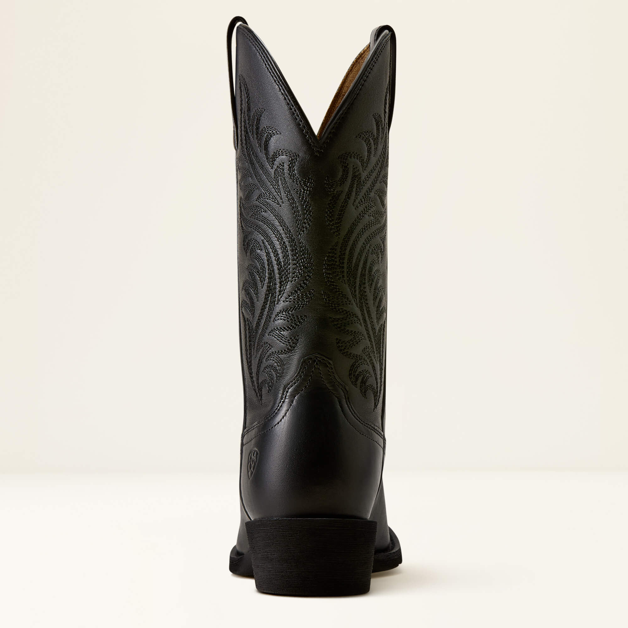 Round Up Narrow Cutter Toe Western Boot Heel - SUPPLE BLACK