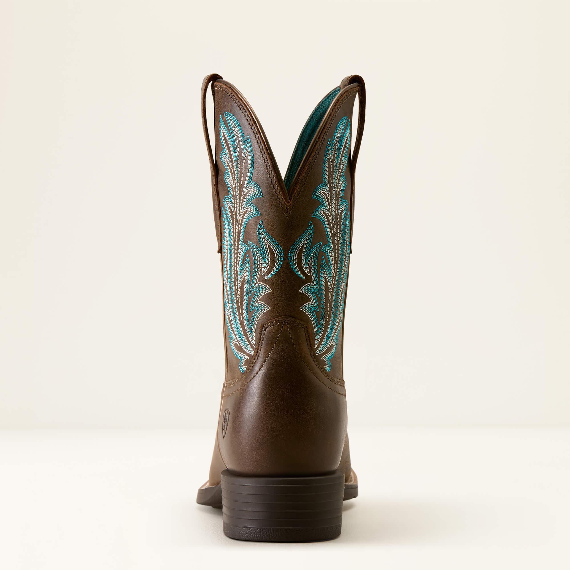 Round Up Filly Wide Square Toe Western Boot Heel - DARK CACAO