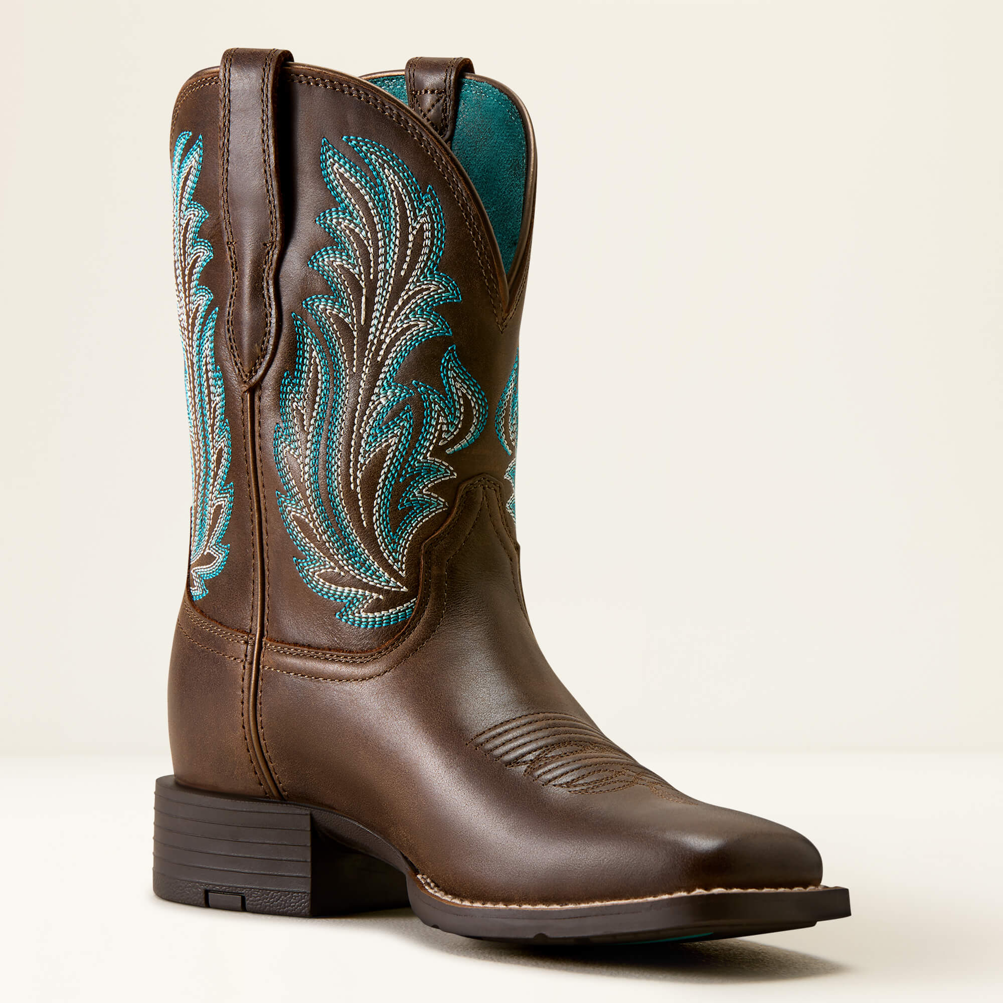 Round Up Filly Wide Square Toe Western Boot Medial - DARK CACAO