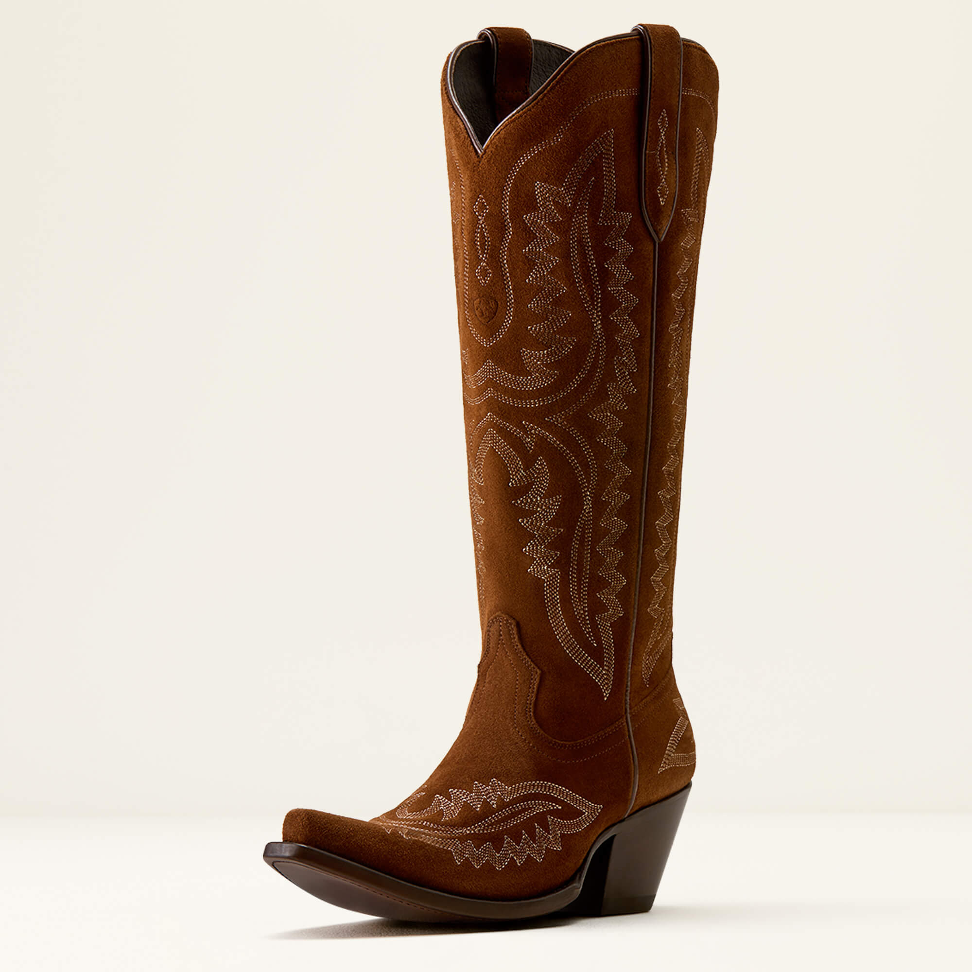 Casanova X Toe Western Boot 3-4 Front - OILED TAN SUEDE