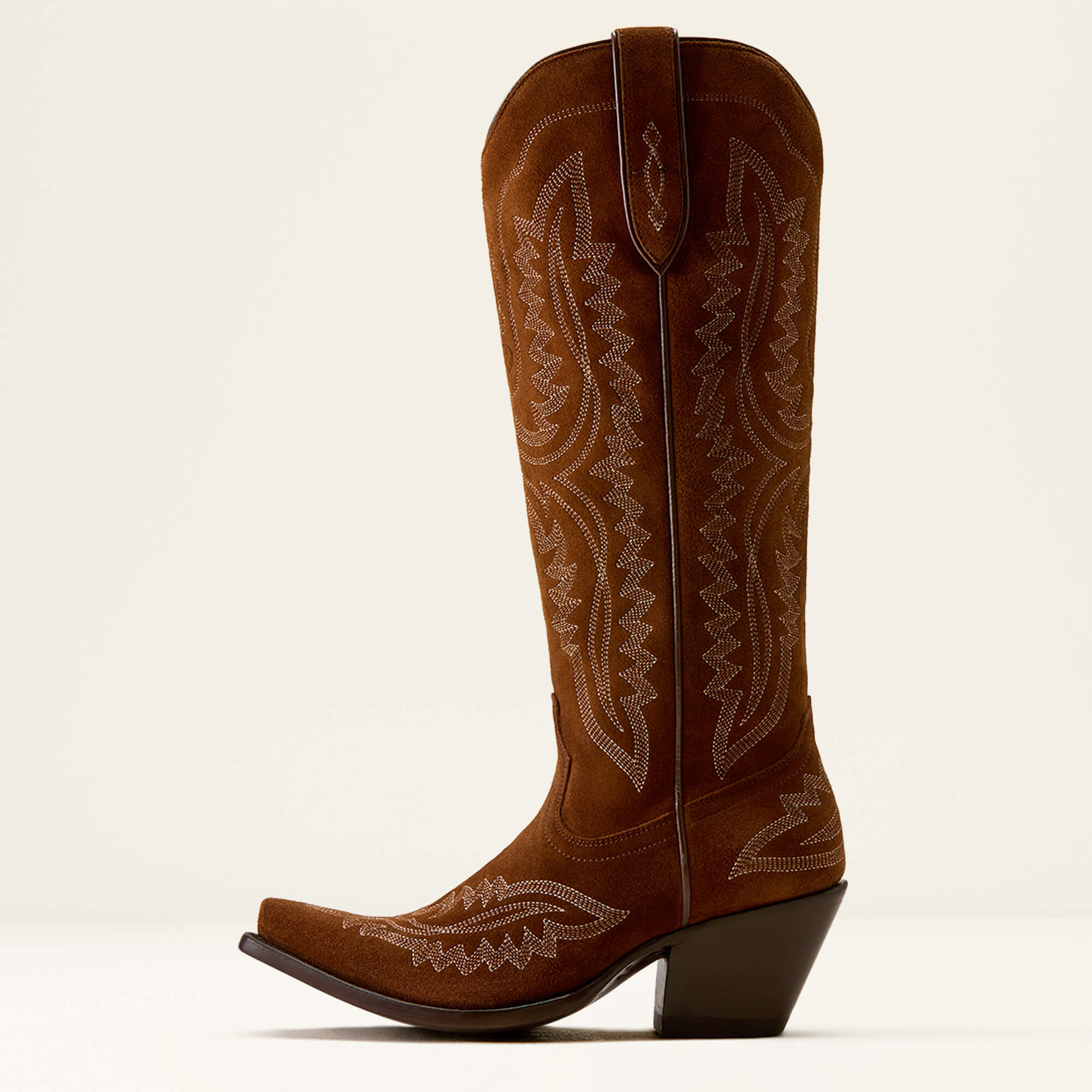 Casanova X Toe Western Boot Side - OILED TAN SUEDE