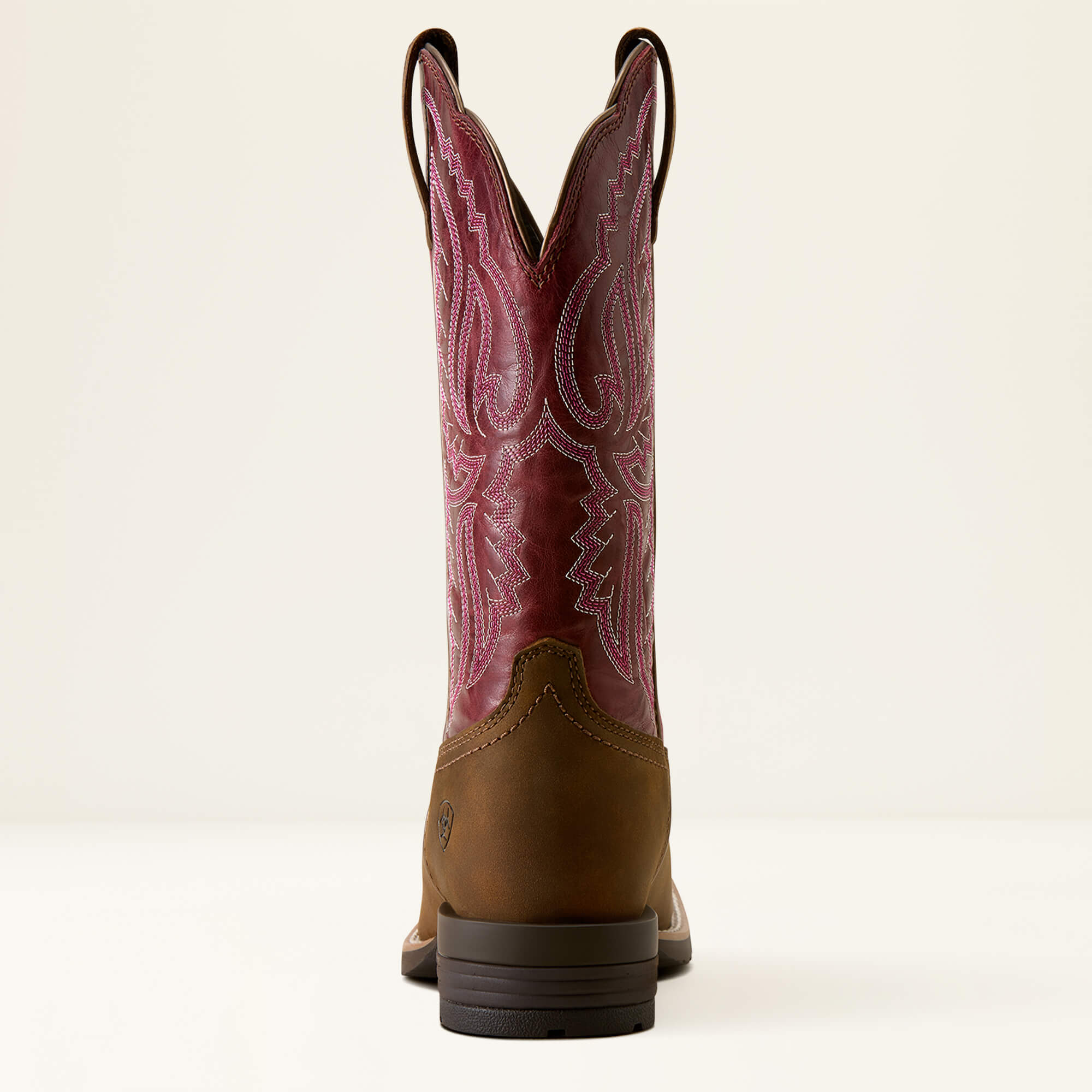 Hybrid Ranchwork Wide Square Toe Western Boot Heel - BACKWOODS BROWN|BERRY SPICE