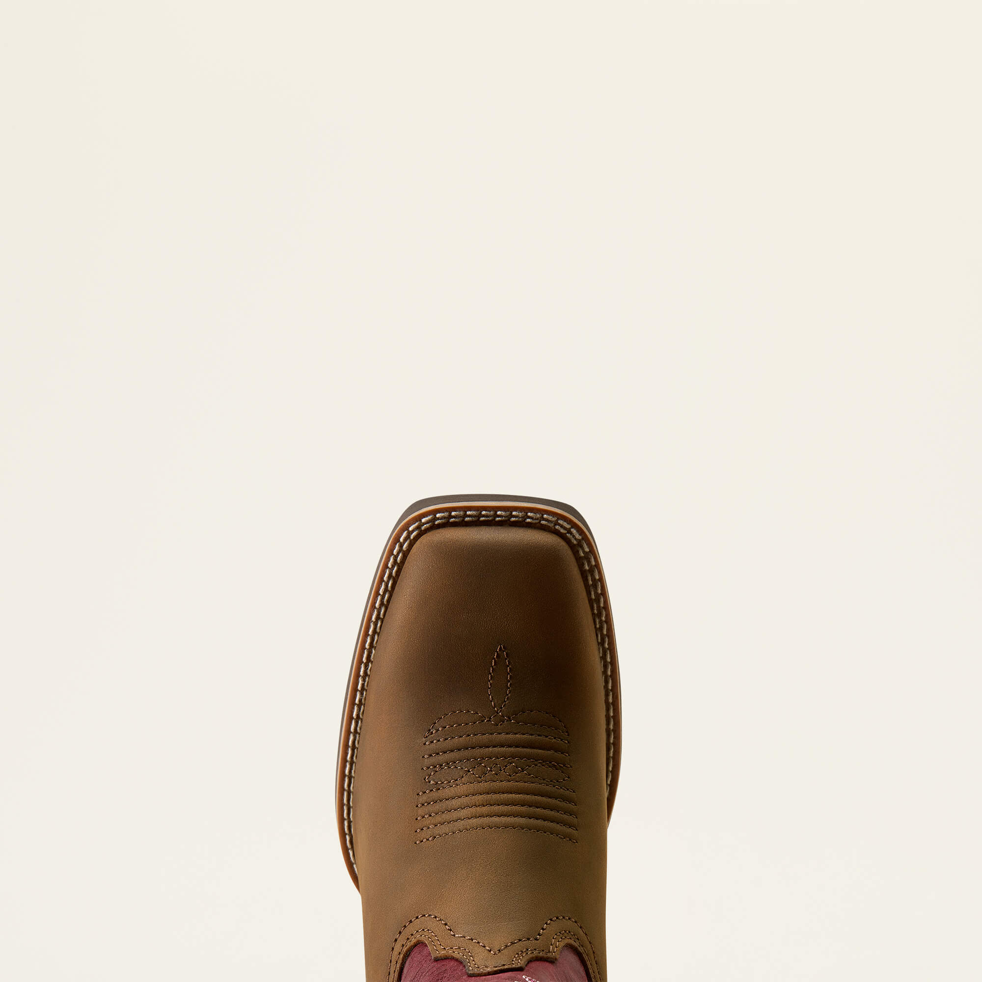 Hybrid Ranchwork Wide Square Toe Western Boot Toe - BACKWOODS BROWN|BERRY SPICE