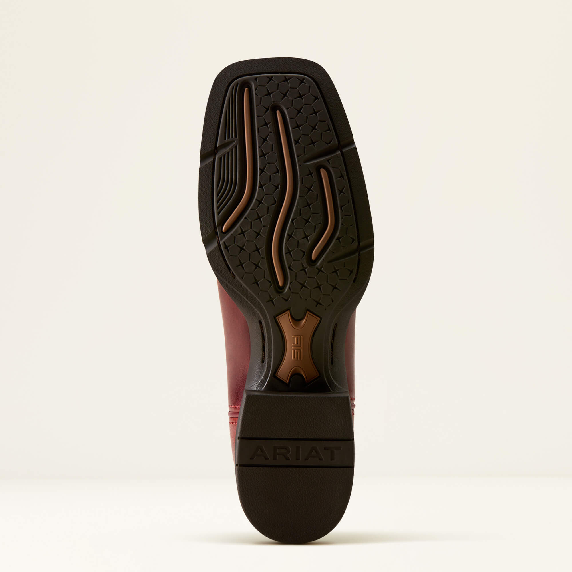 Round Up Filly Wide Square Toe Western Boot Sole - FLAME RED