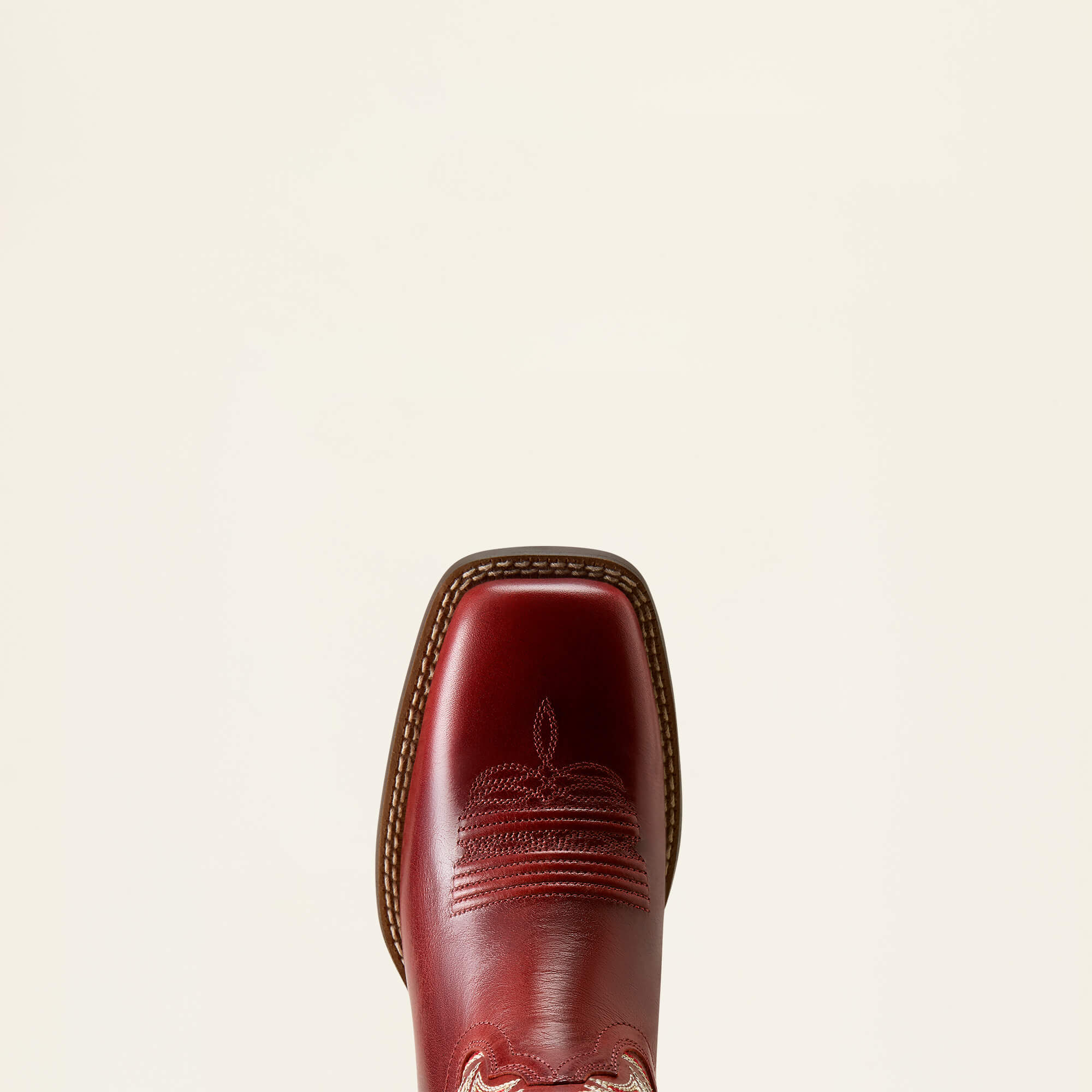 Round Up Filly Wide Square Toe Western Boot Toe - FLAME RED