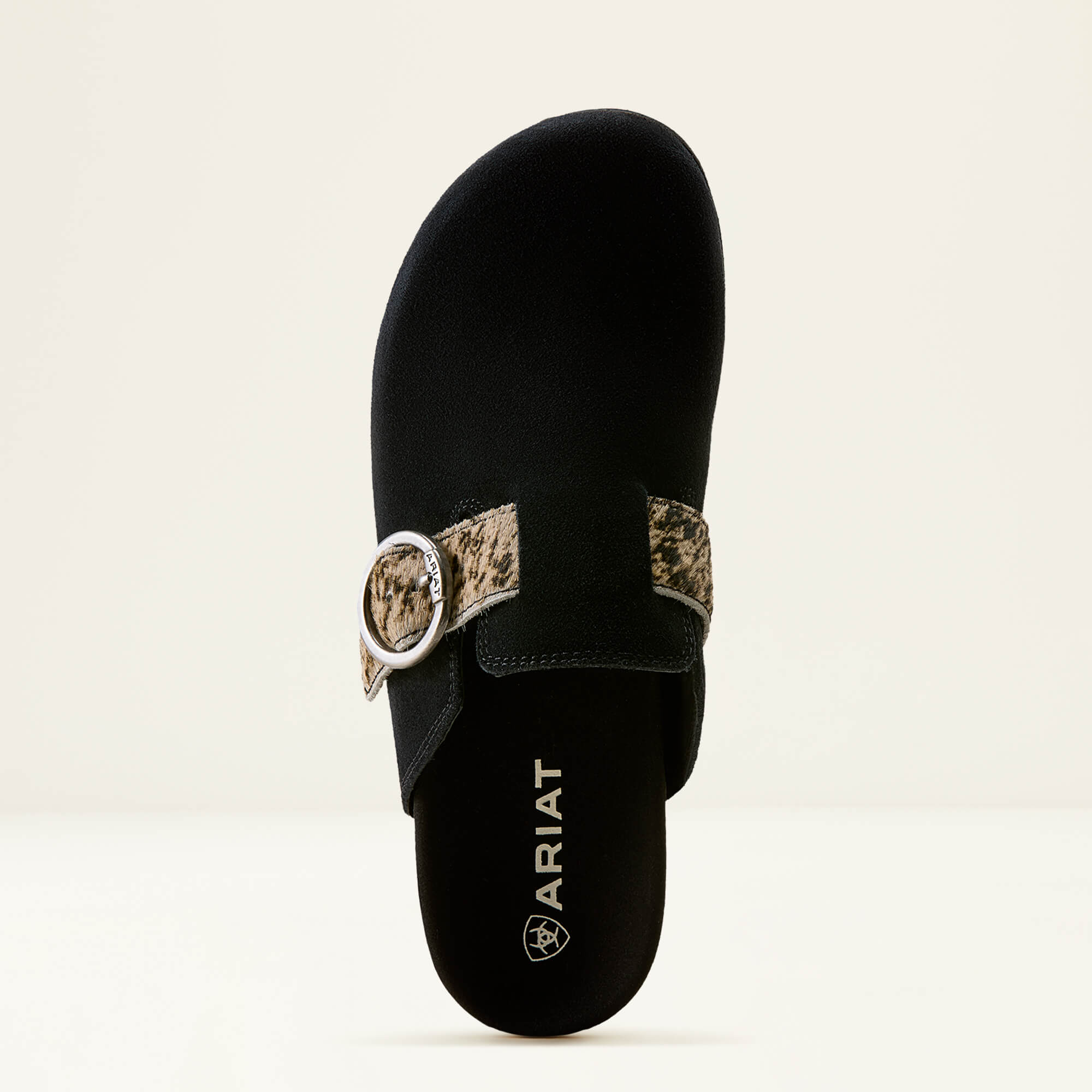 Country Mule Toe - BLACK SUEDE|BRINDLE HAIR ON