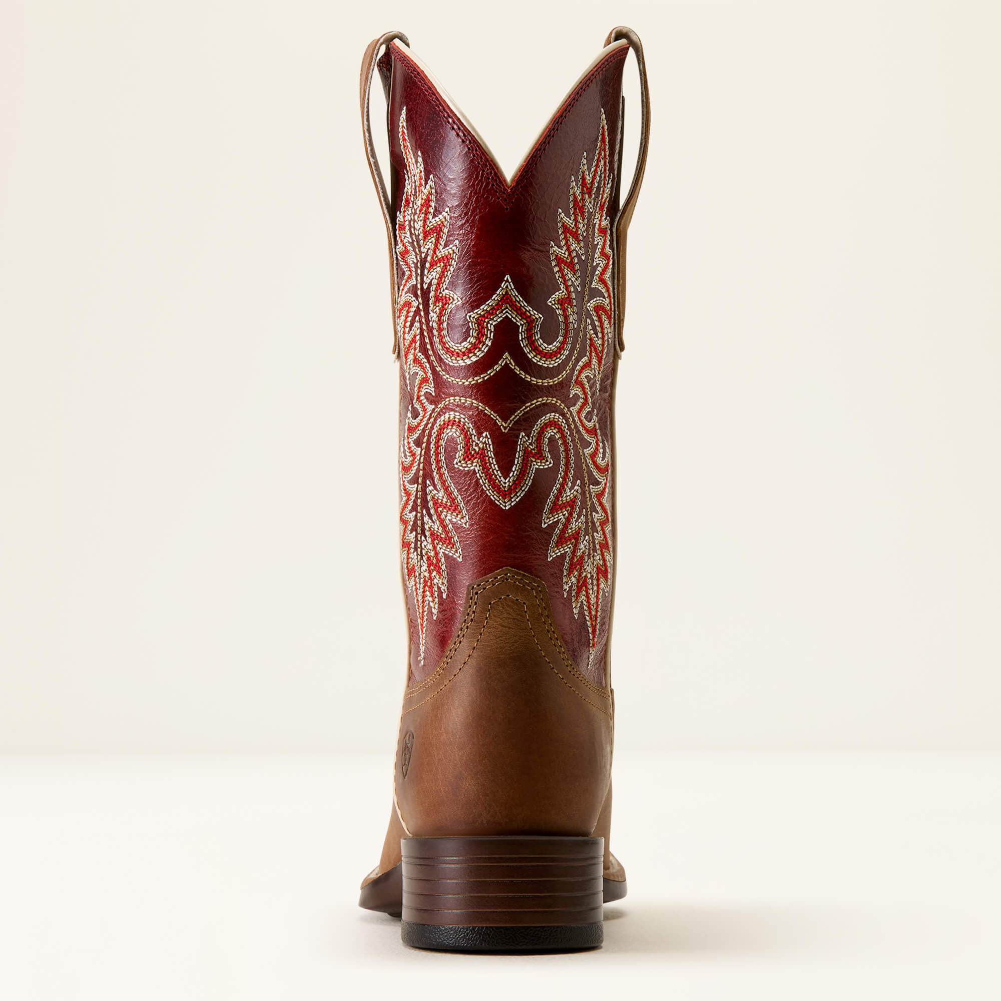 Canyon Point Wide Square Toe Western Boot Heel - DESERT SAND|HEART THROB RED