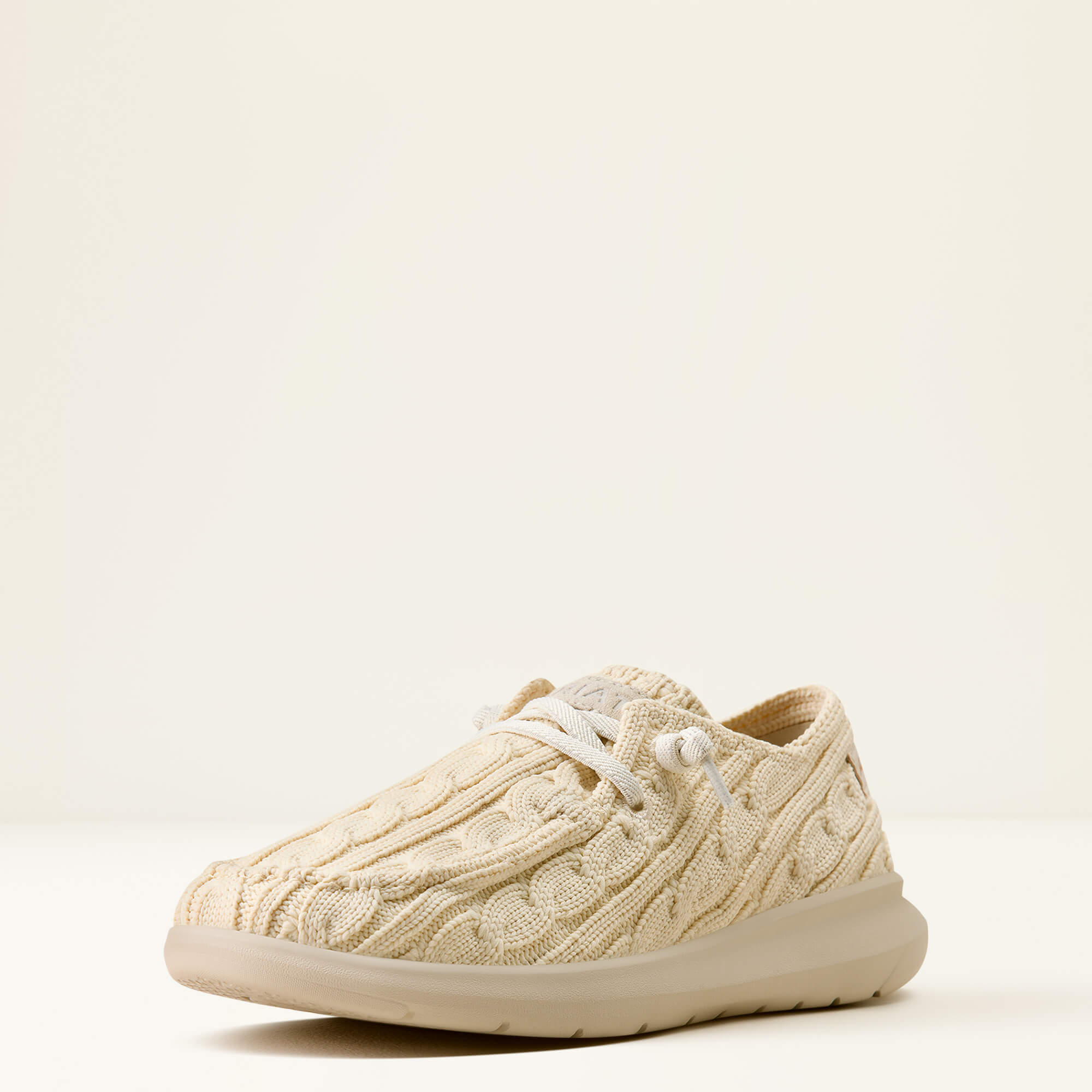 Hilo Shoe 3-4 Front - CREAM CABLE KNIT