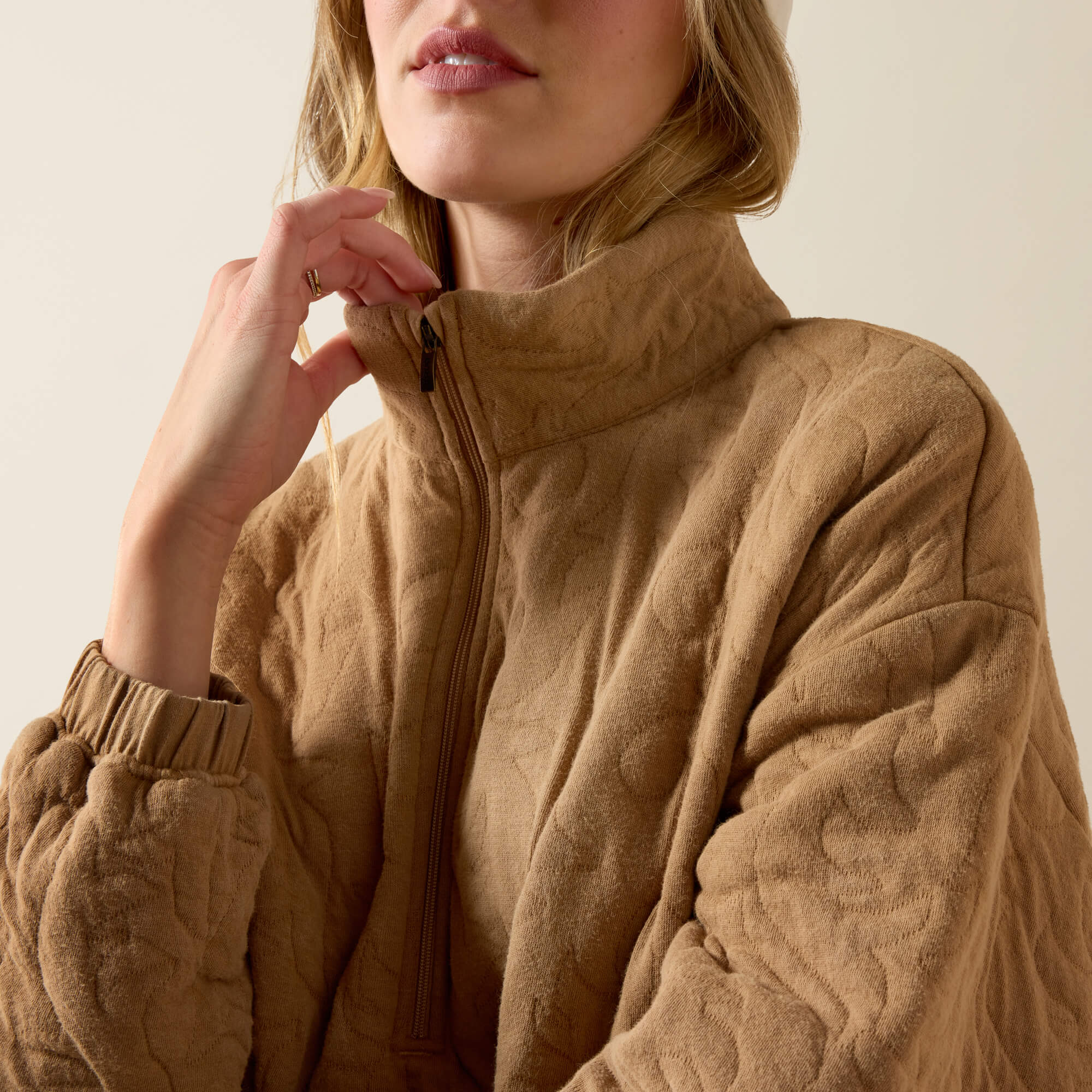 Boot Stitch 1/2 Zip Pullover 01 - TIGER'S EYE